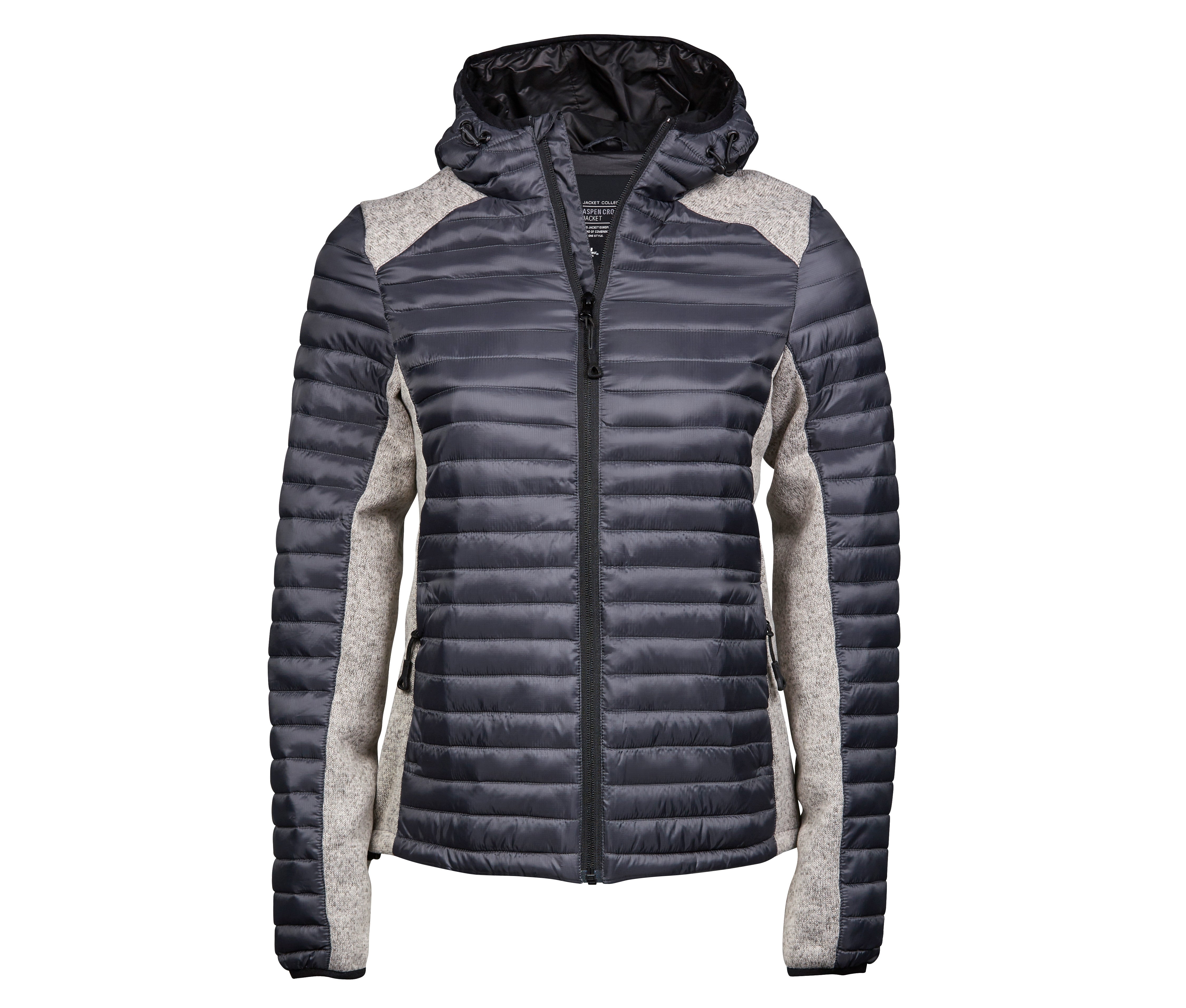 Doudoune Capuche Crossover Femme - Space Grey/grey Melange