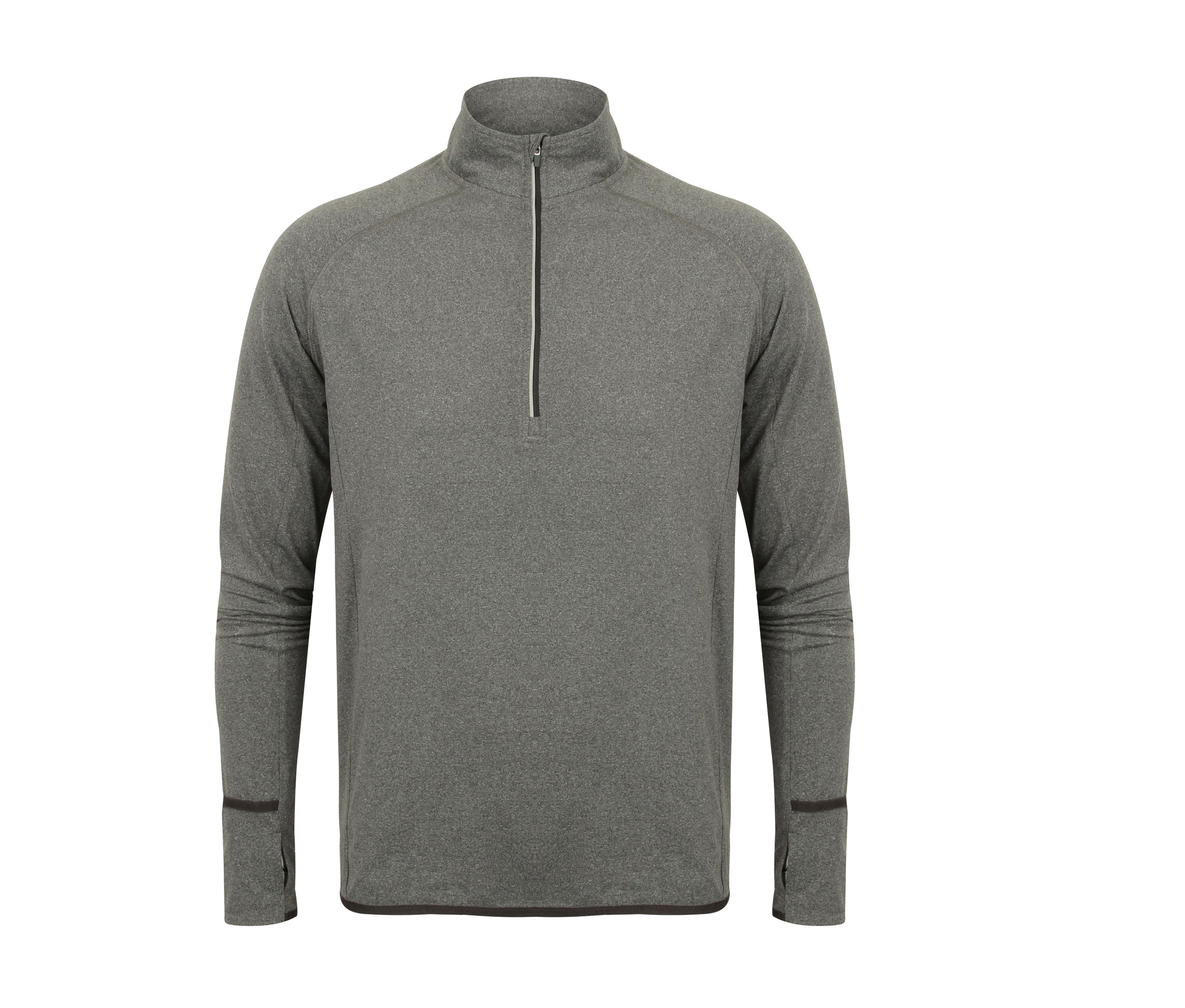 1/4 Zip Tee-Shirt Sport - Grey Marl