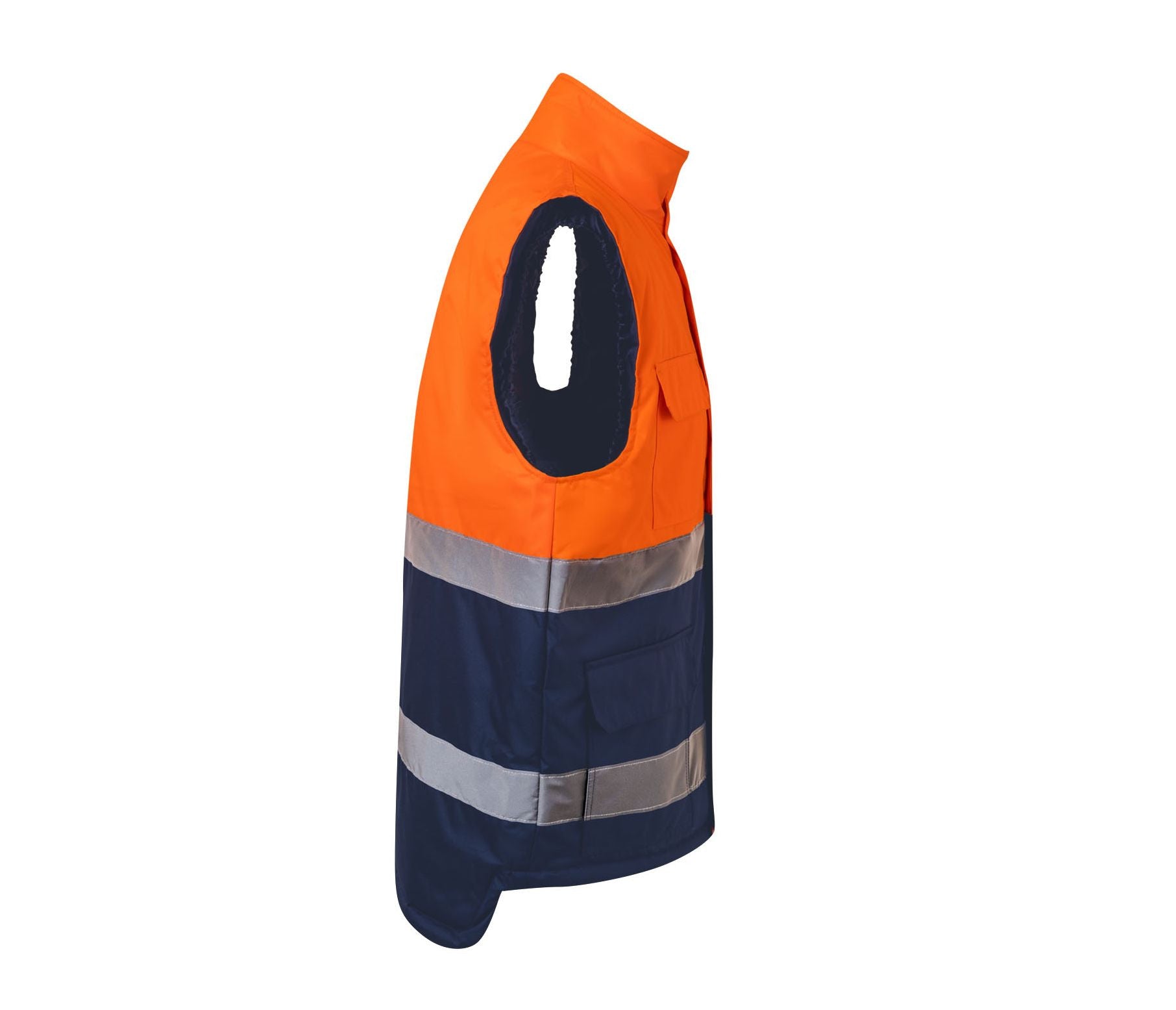 Bodywarmer Matelassé Bicolore Haute Visibilité - Fluo Orange / Navy