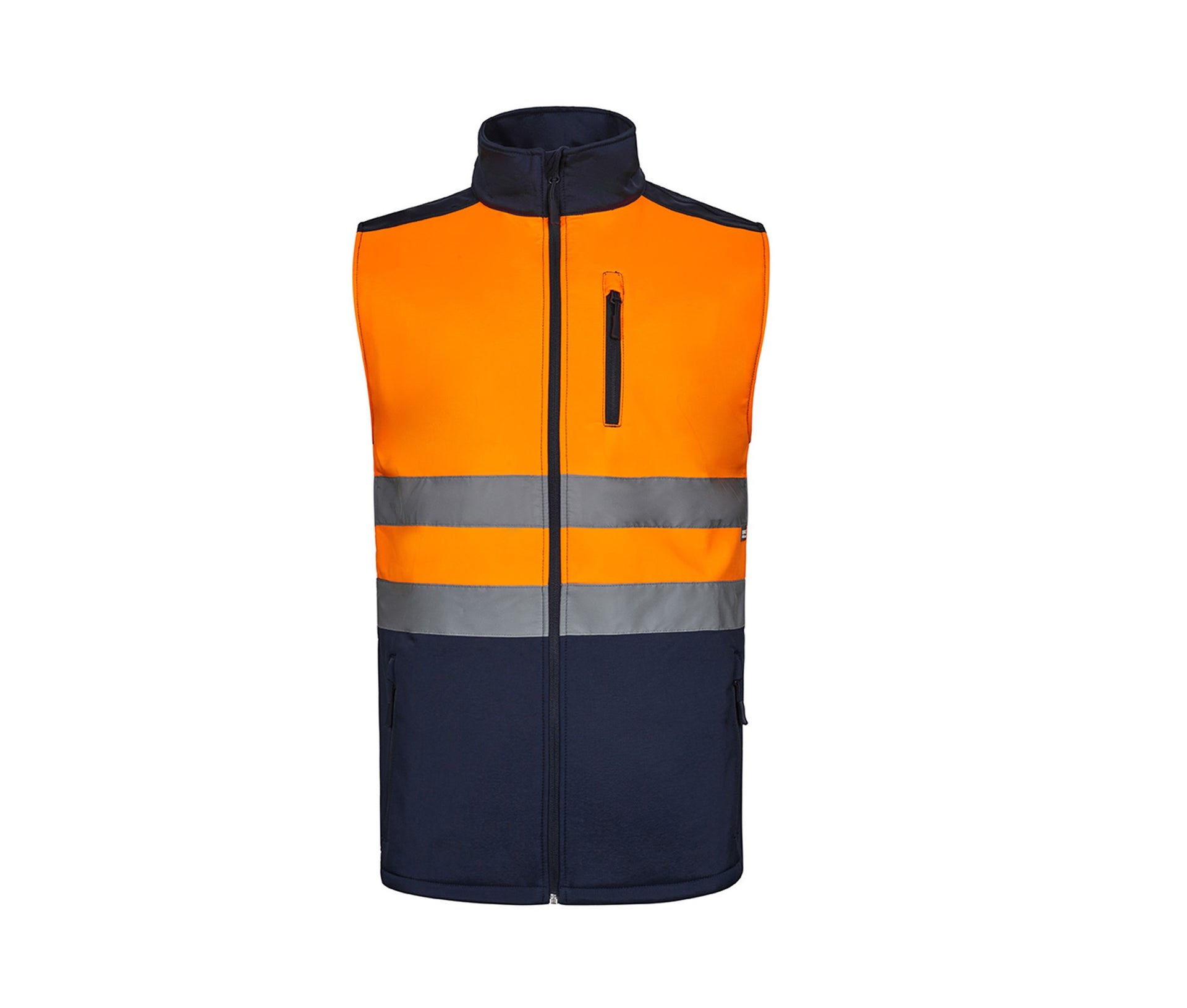 Gilet Softshell Bicolore - Navy / Fluo Orange