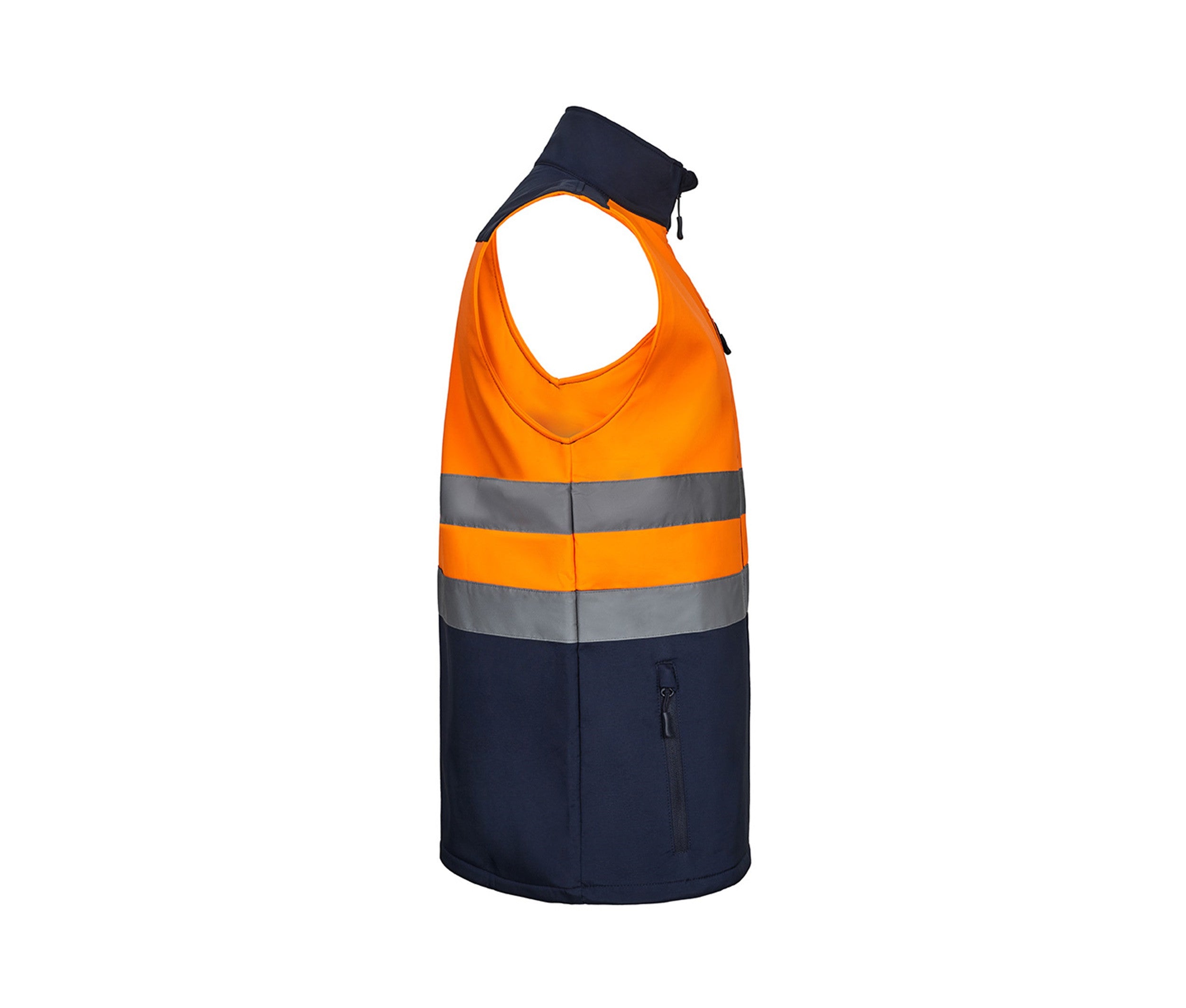 Gilet Softshell Bicolore - Navy / Fluo Orange