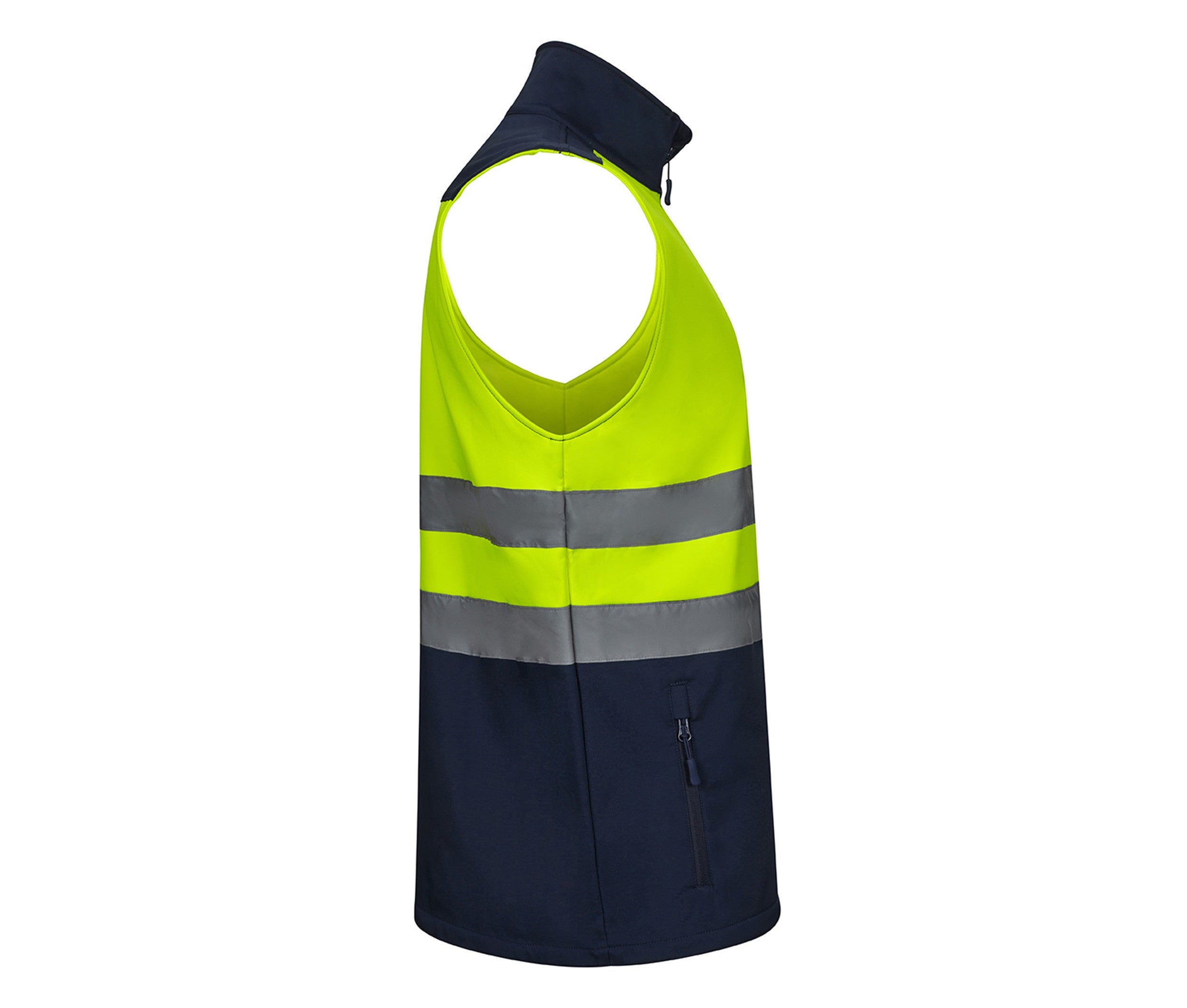 Gilet Softshell Bicolore - Navy / Fluo Yellow