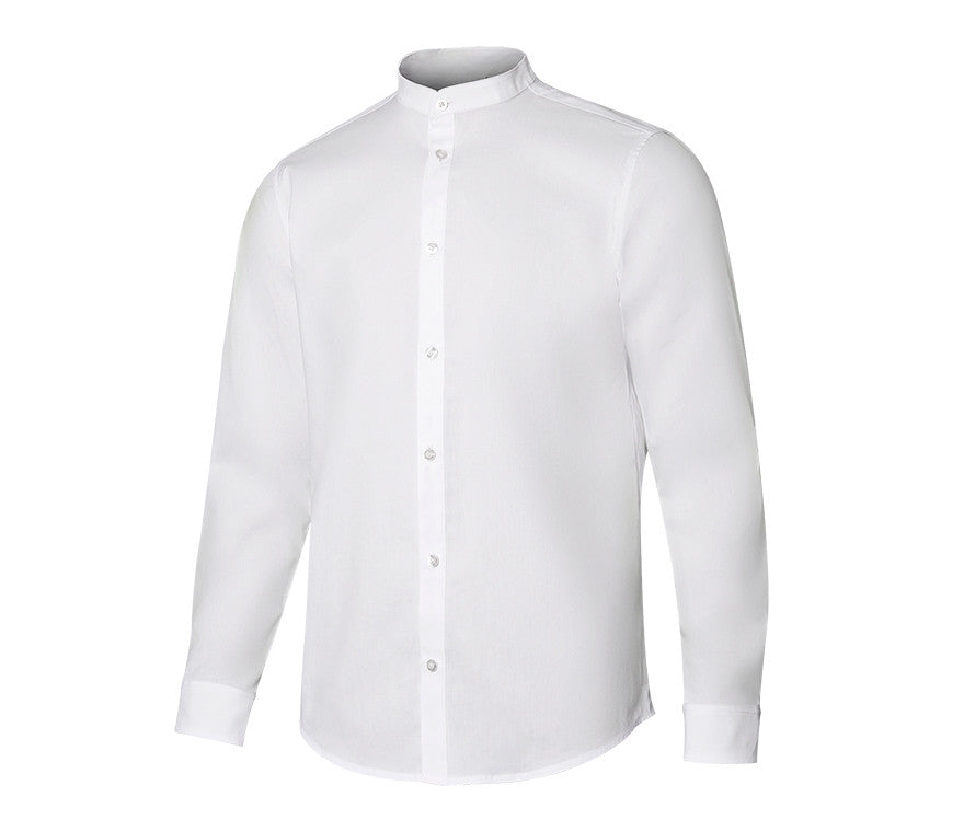 Chemise Homme Col Mao - White