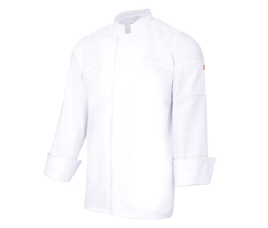 Veste de Cuisine Stretch Fermeture Boutons - White