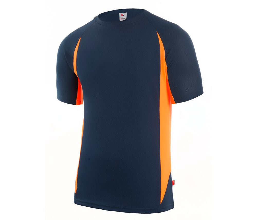 Tee-Shirt Technique Bicolore - Navy/fluo Orange