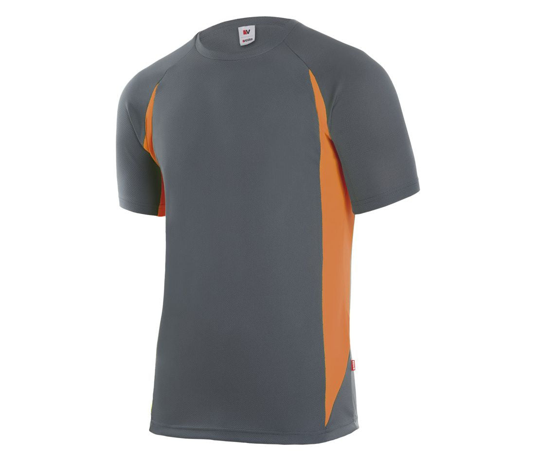 Tee-Shirt Technique Bicolore - Grey/fluo Orange
