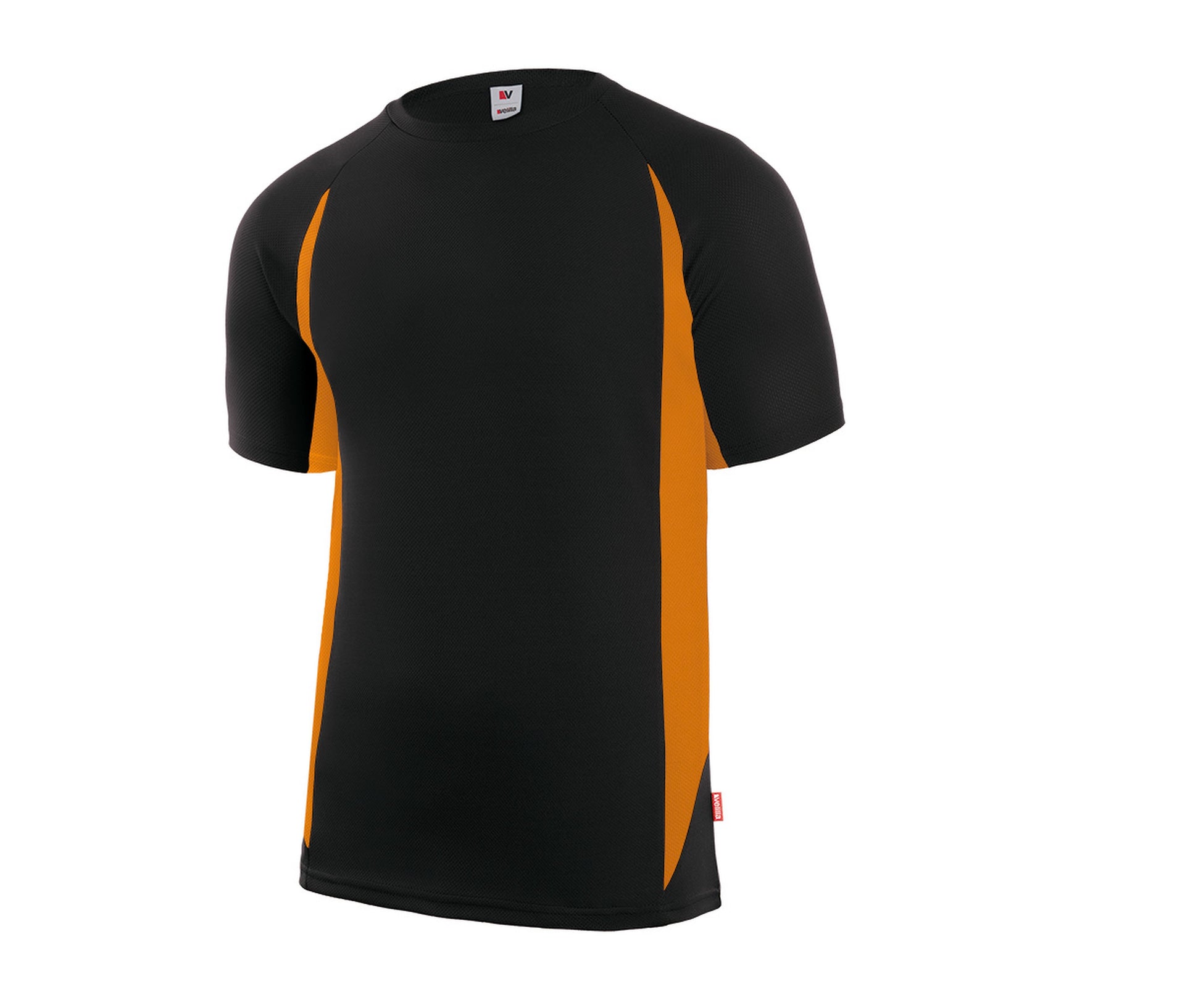 Tee-Shirt Technique Bicolore - Black/fluo Orange