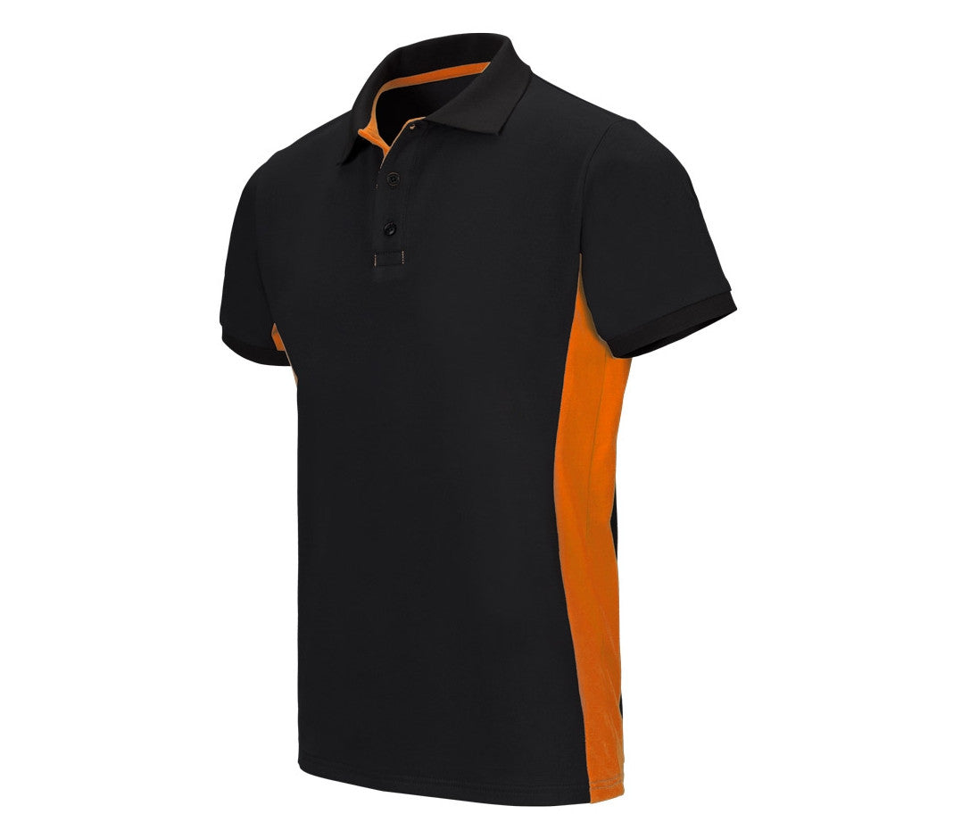 Polo Bicolore Manches Courtes - Black/orange