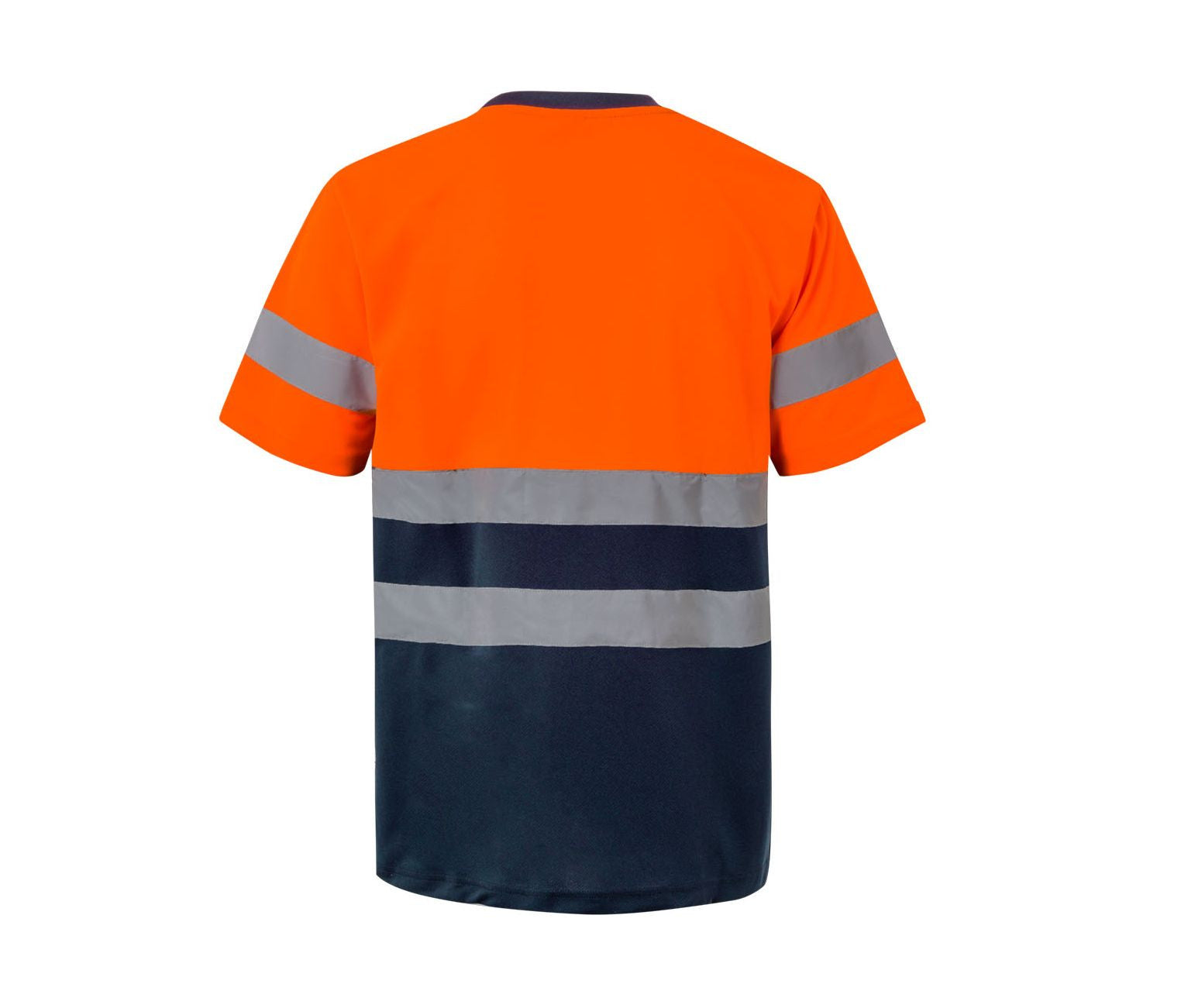 T-Shirt Technique Bicolore Haute Visibilité - Fluo Orange / Navy