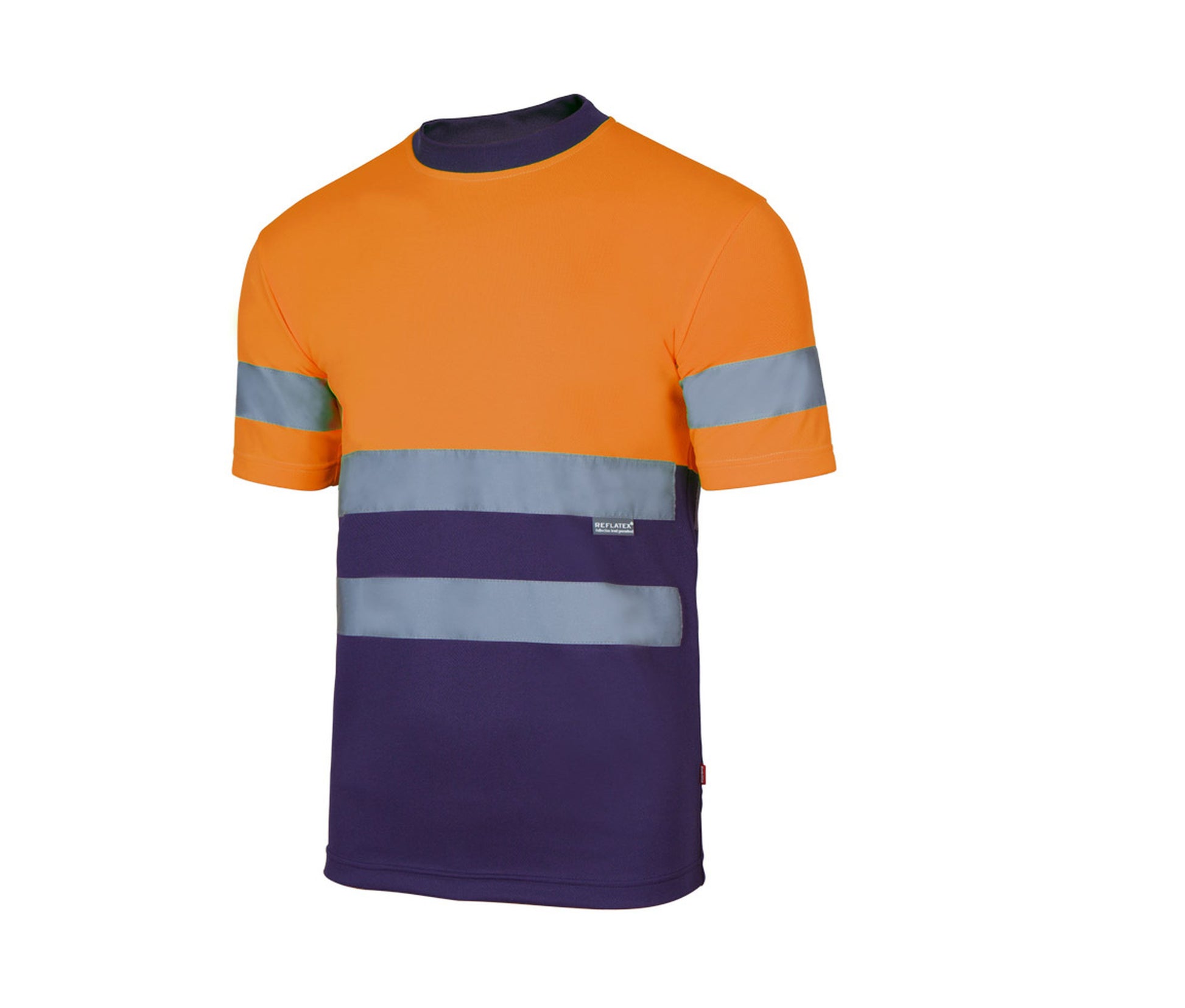 T-Shirt Technique Bicolore Haute Visibilité - Fluo Orange / Navy