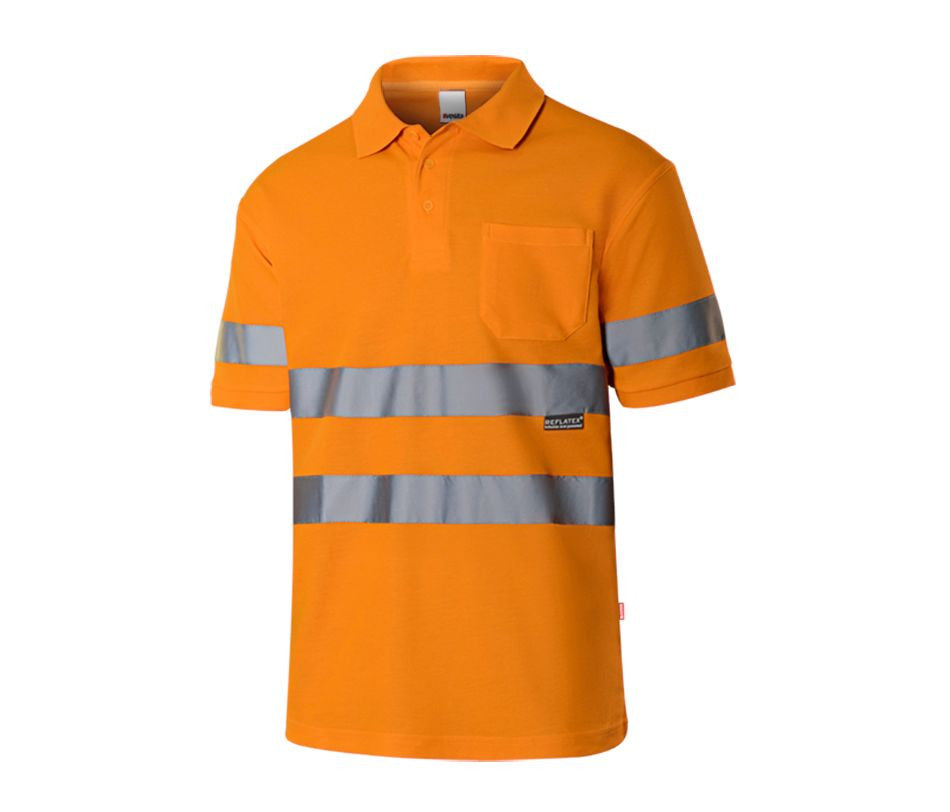 Polo Coton/polyester à Manches Courtes Haute Visibilté - Fluo Orange
