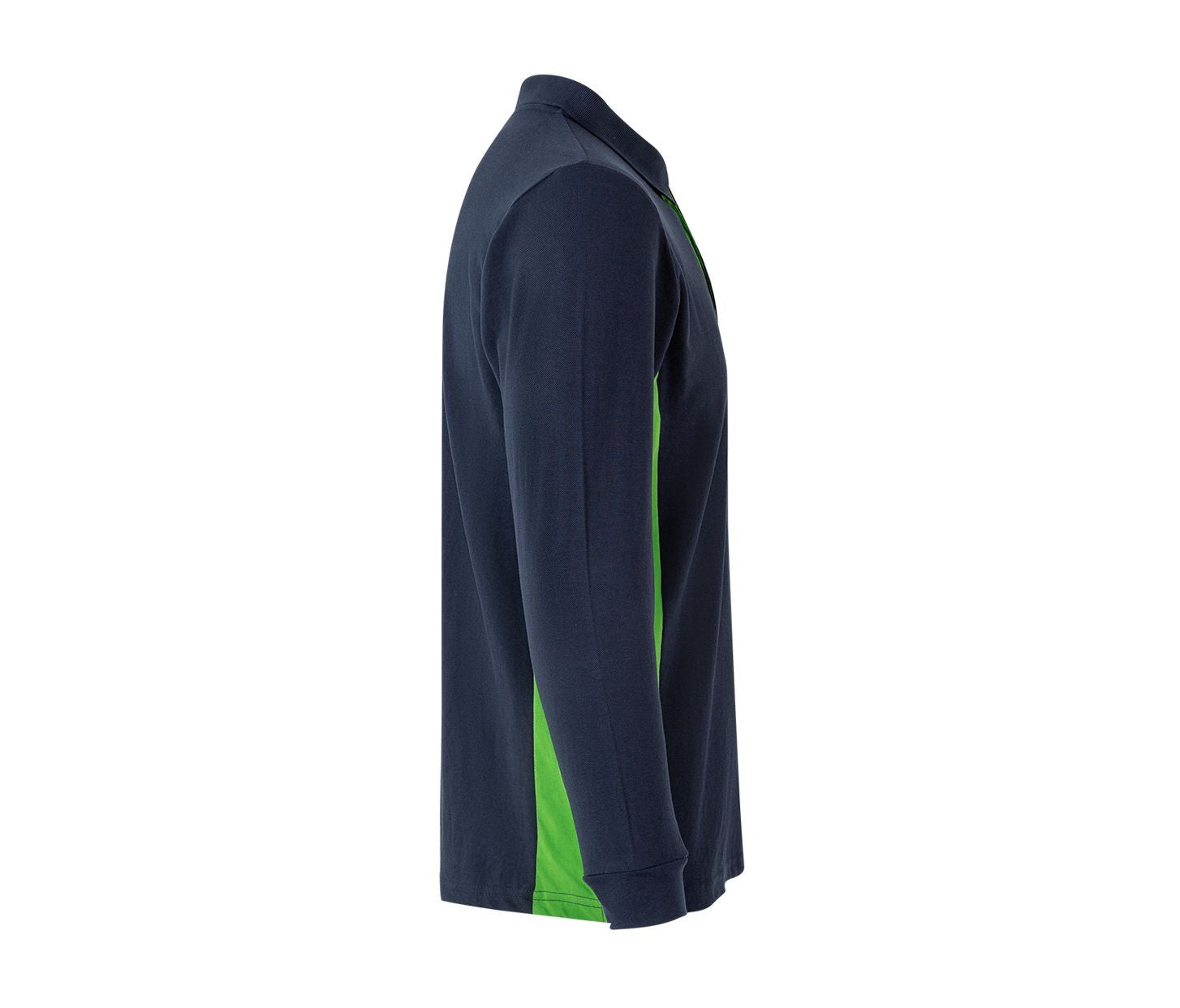 Polo Bicolore Manches Longues - Navy/lime