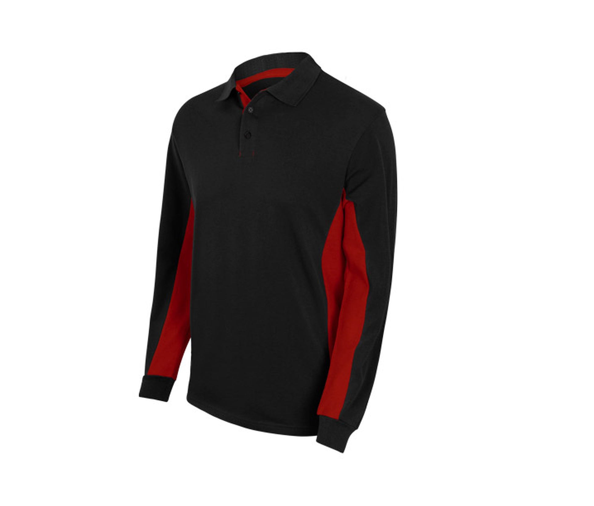 Polo Bicolore Manches Longues - Black/red