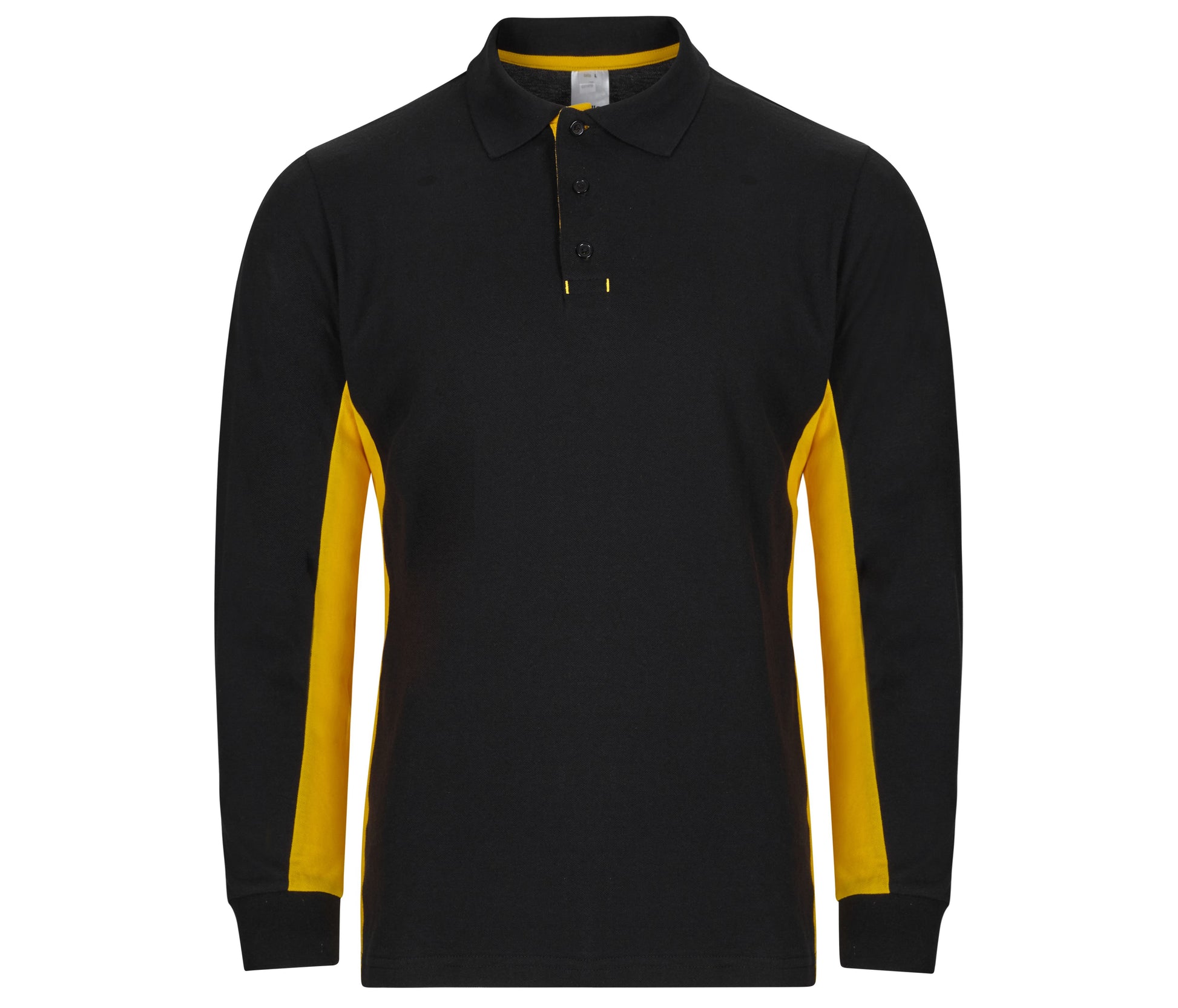 Polo Bicolore Manches Longues - Black / Yellow