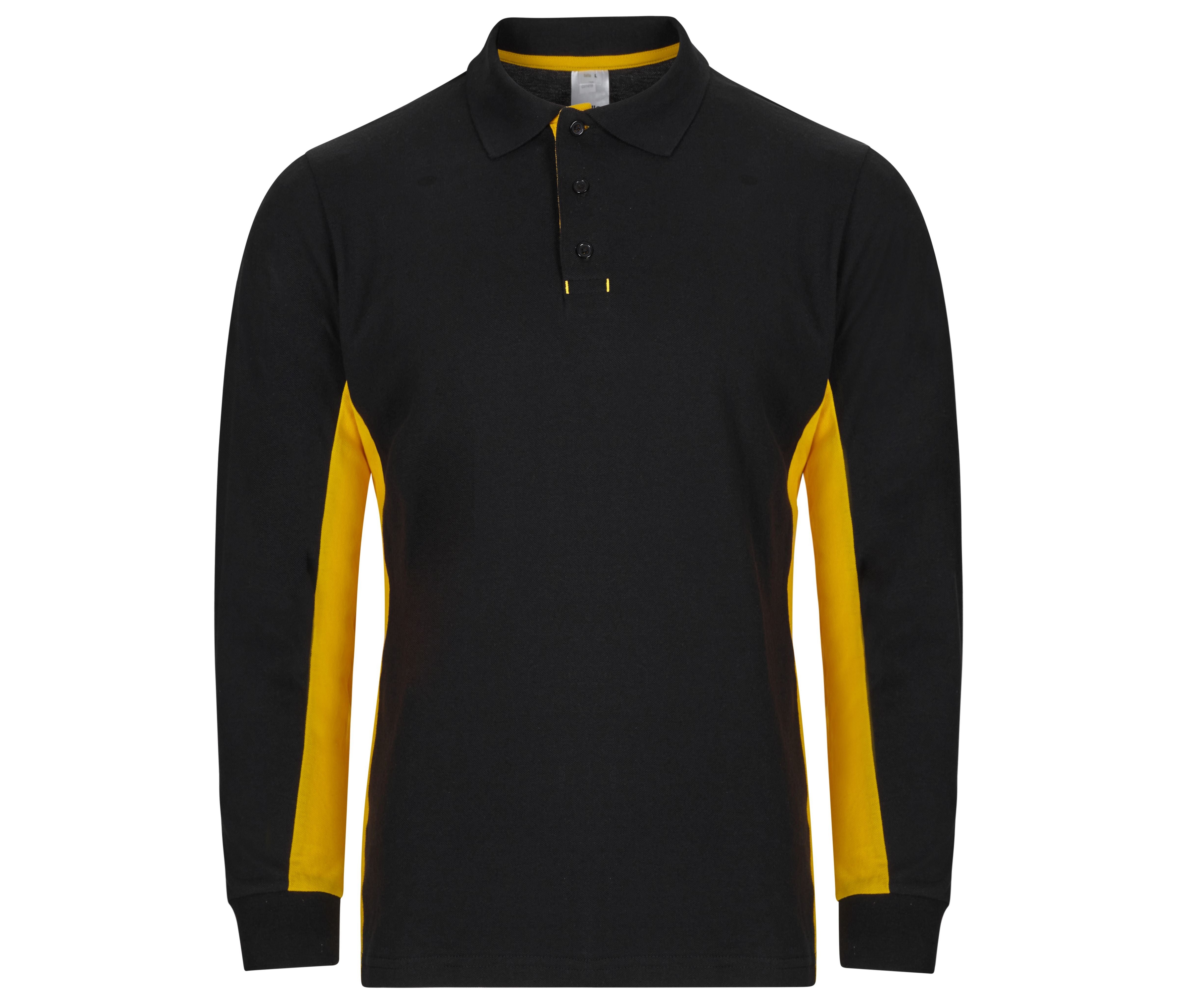 Polo Bicolore Manches Longues - Black / Yellow