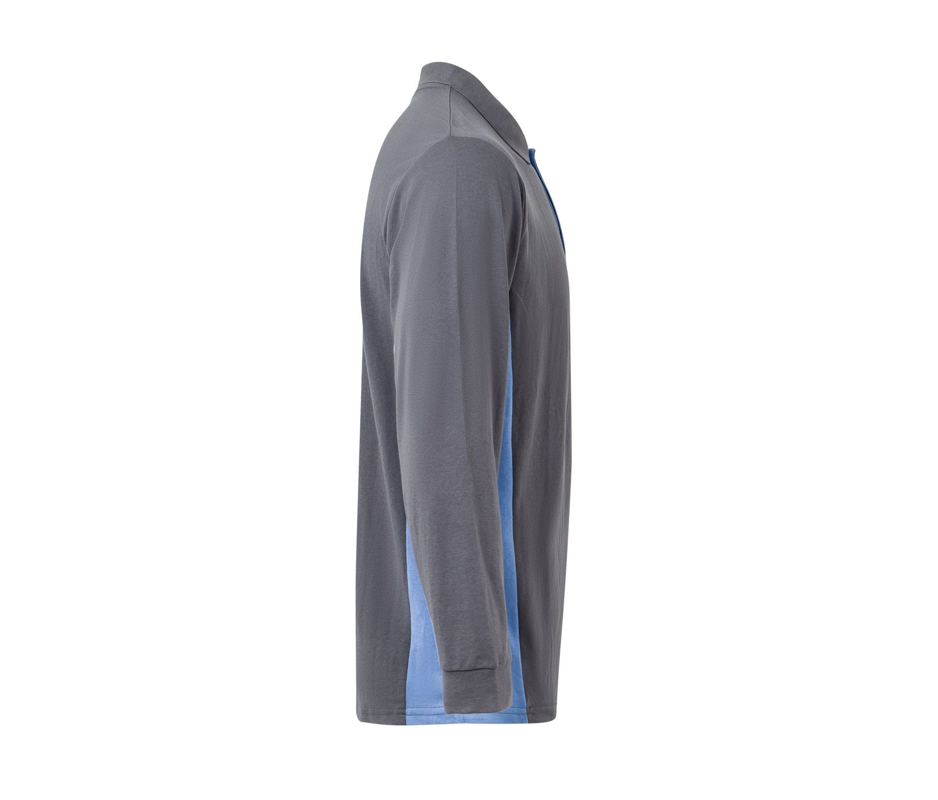 Polo Bicolore Manches Longues - Grey/sky Blue