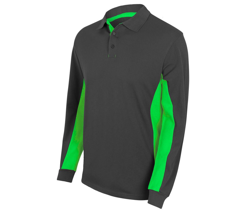 Polo Bicolore Manches Longues - Grey/lime