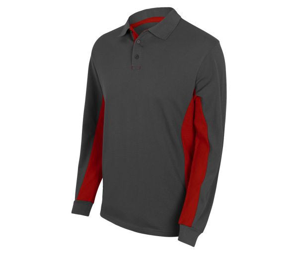 Polo Bicolore Manches Longues - Grey/red