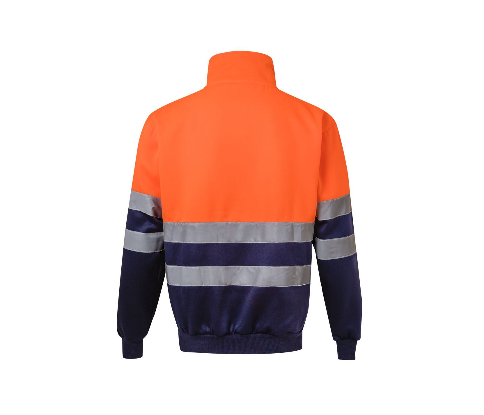 Sweat Bicolore Demi-Zippé - Fluo Orange / Navy