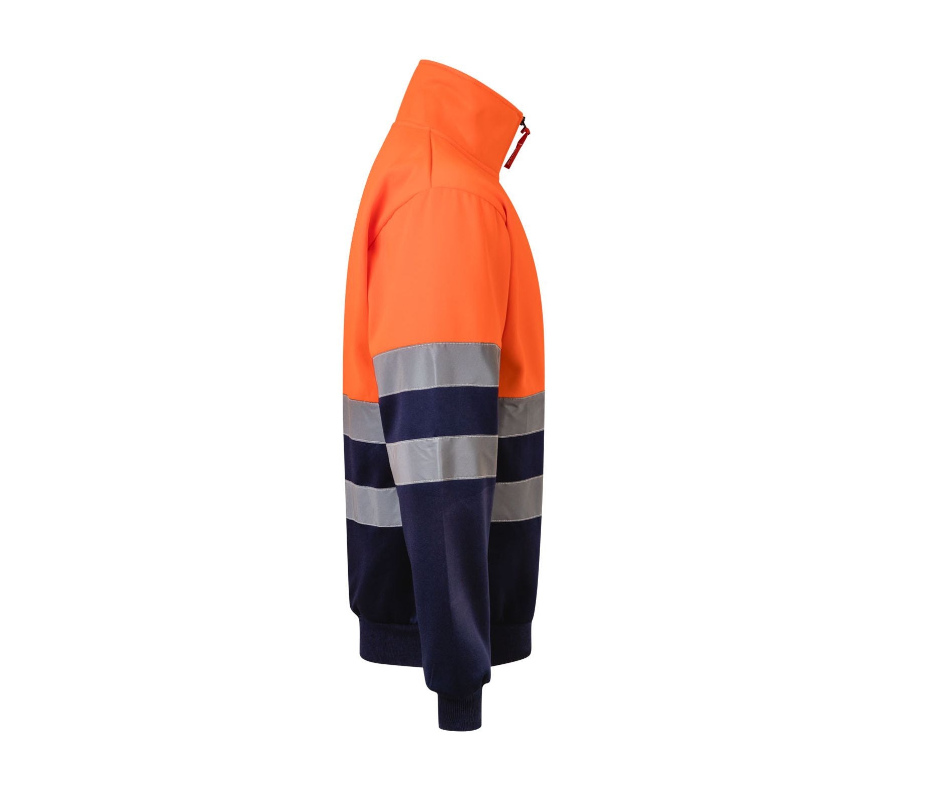 Sweat Bicolore Demi-Zippé - Fluo Orange / Navy