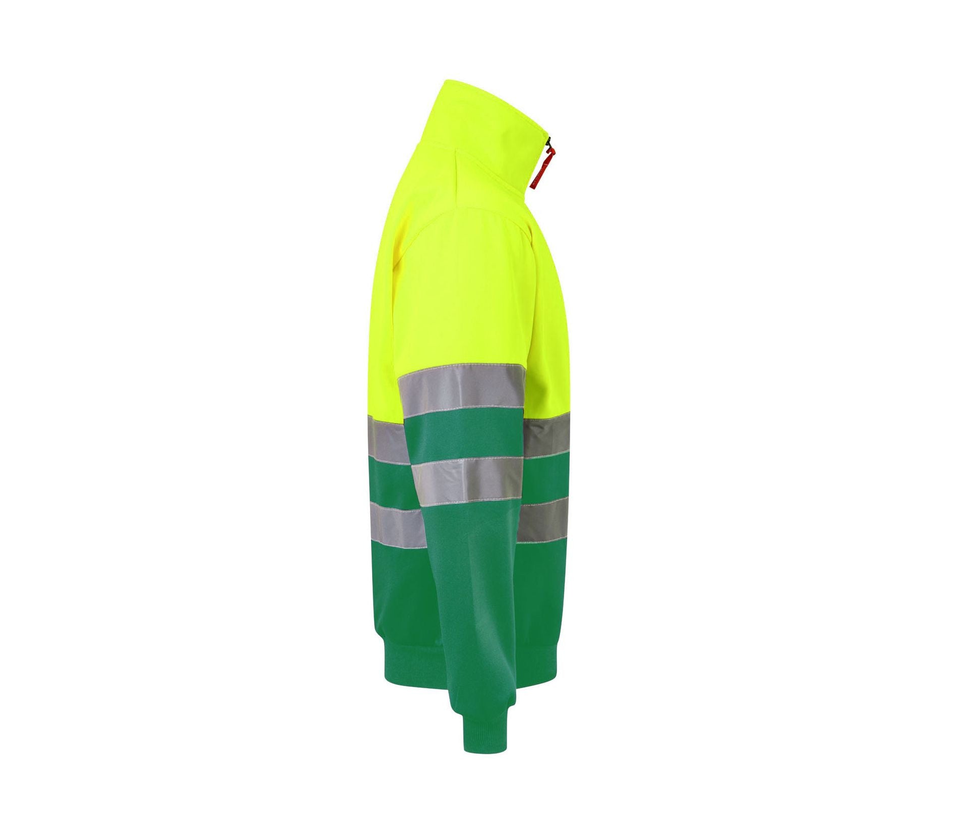 Sweat Bicolore Demi-Zippé - Fluo Yellow/green