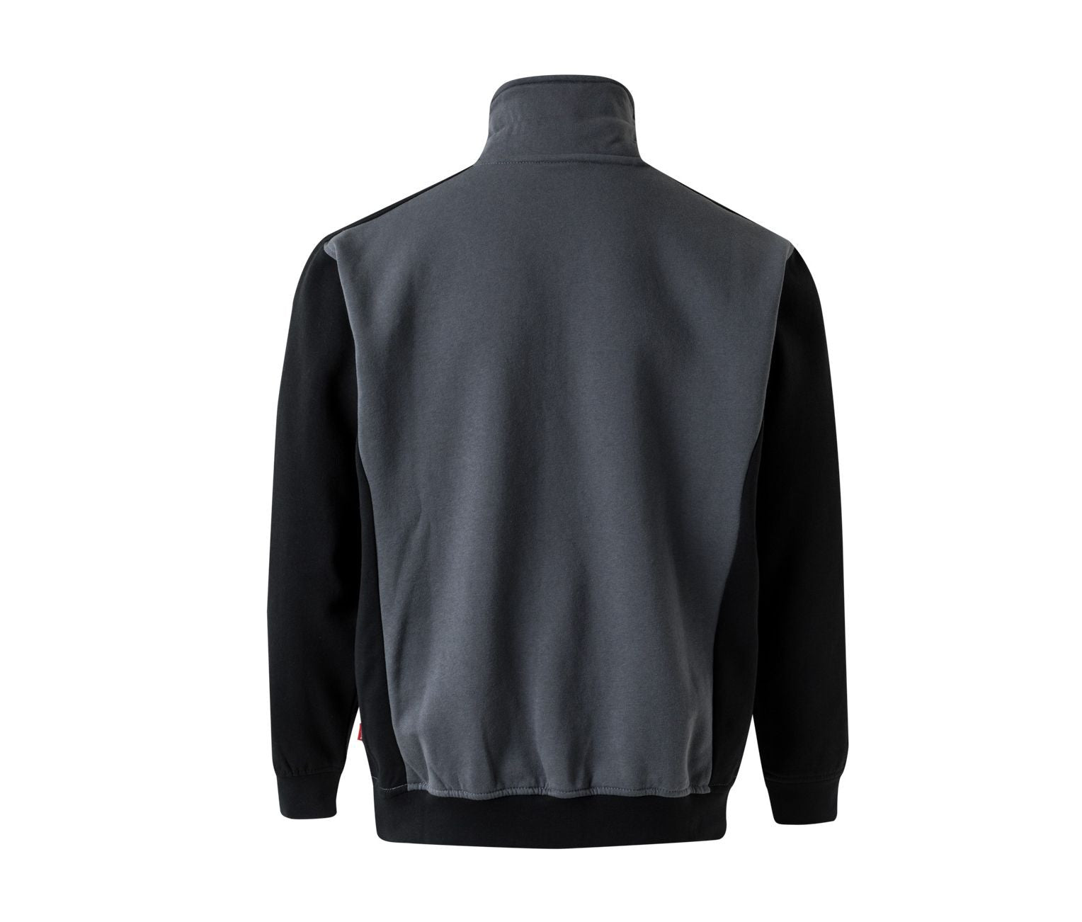 Sweat Bicolore Col Zippé - Grey/black