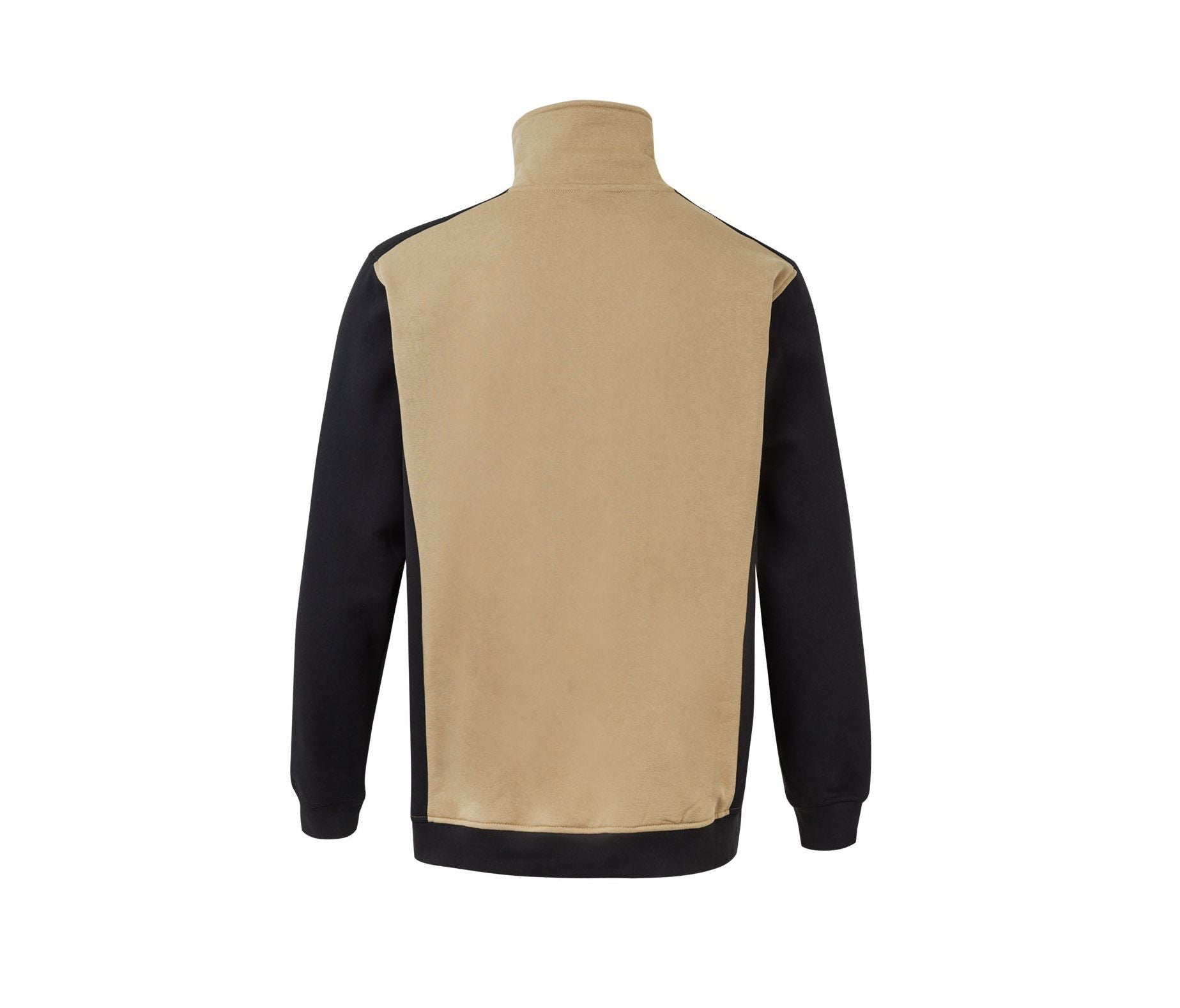 Sweat Bicolore Col Zippé - Beige Arena/black