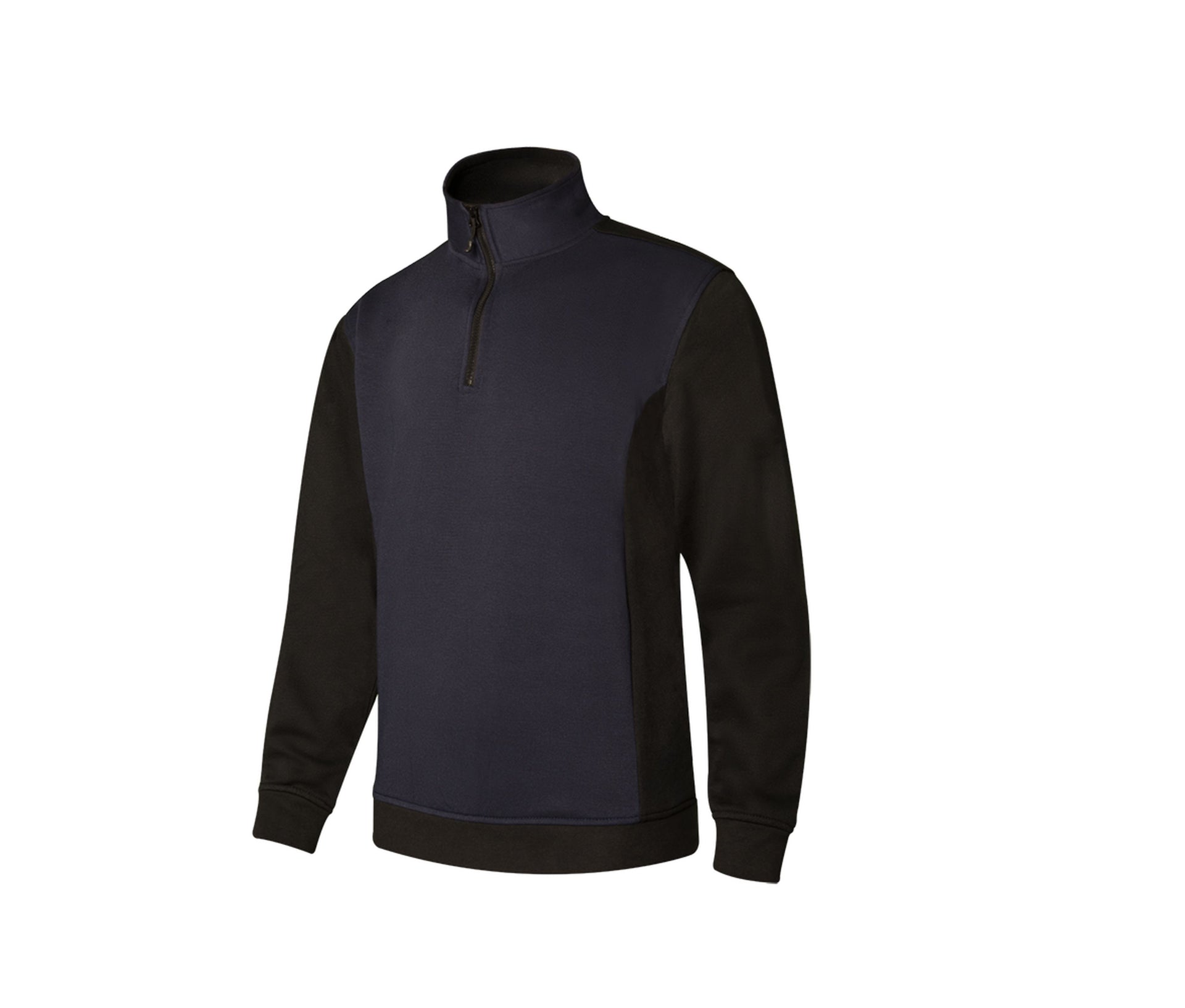 Sweat Bicolore Col Zippé - Navy/black