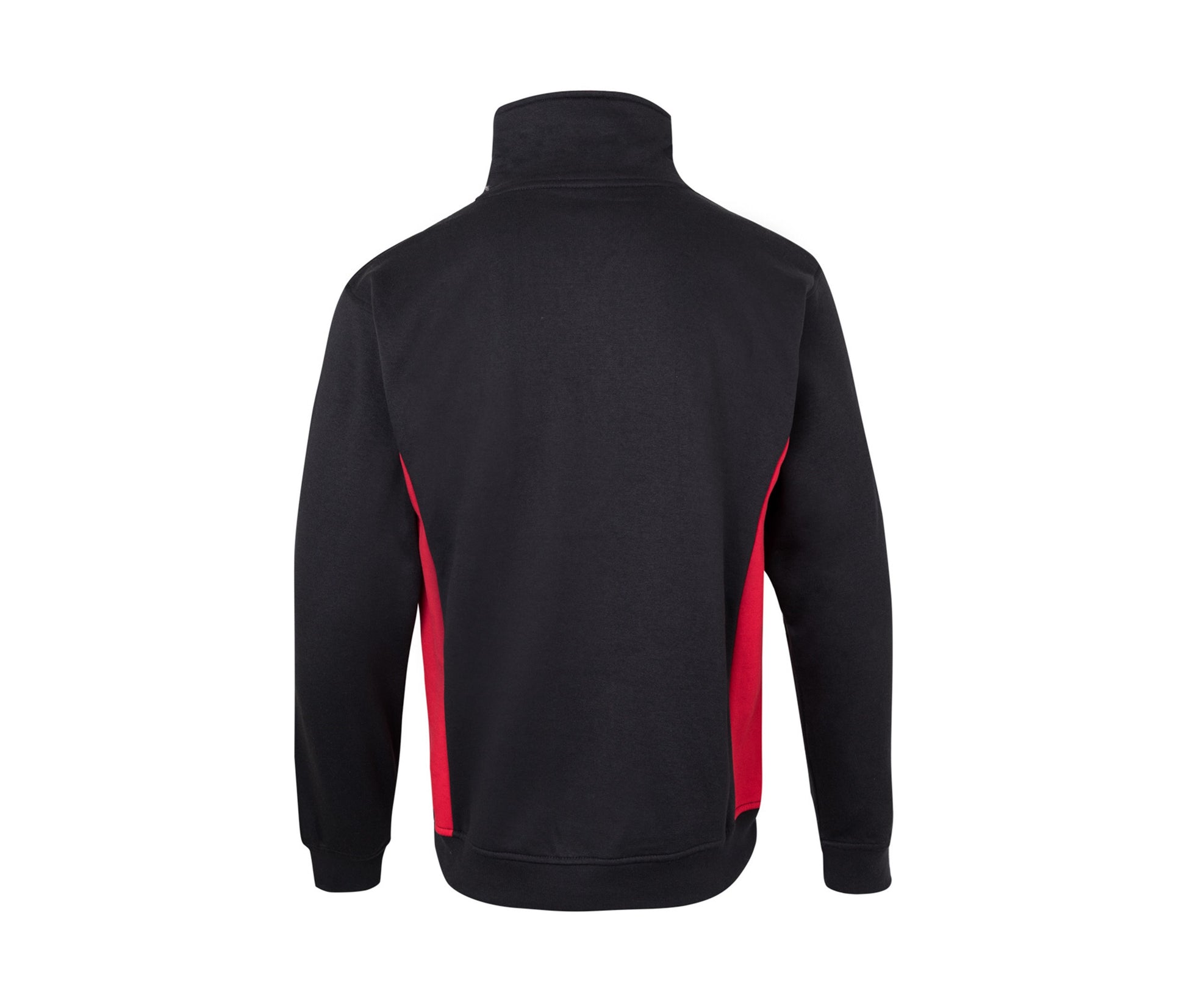 Sweat Bicolore Col Zippé - Black/red