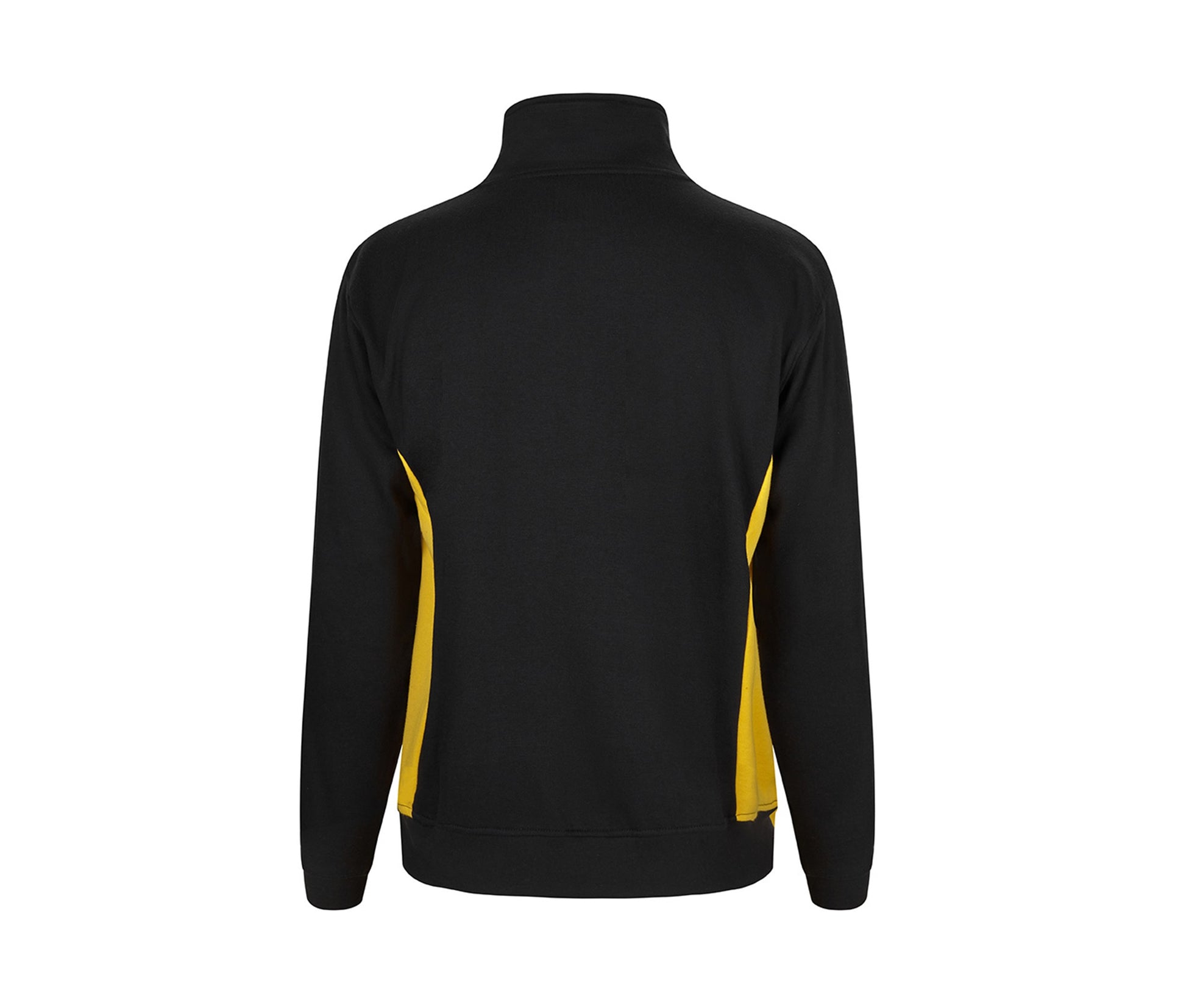 Sweat Bicolore Col Zippé - Black / Yellow