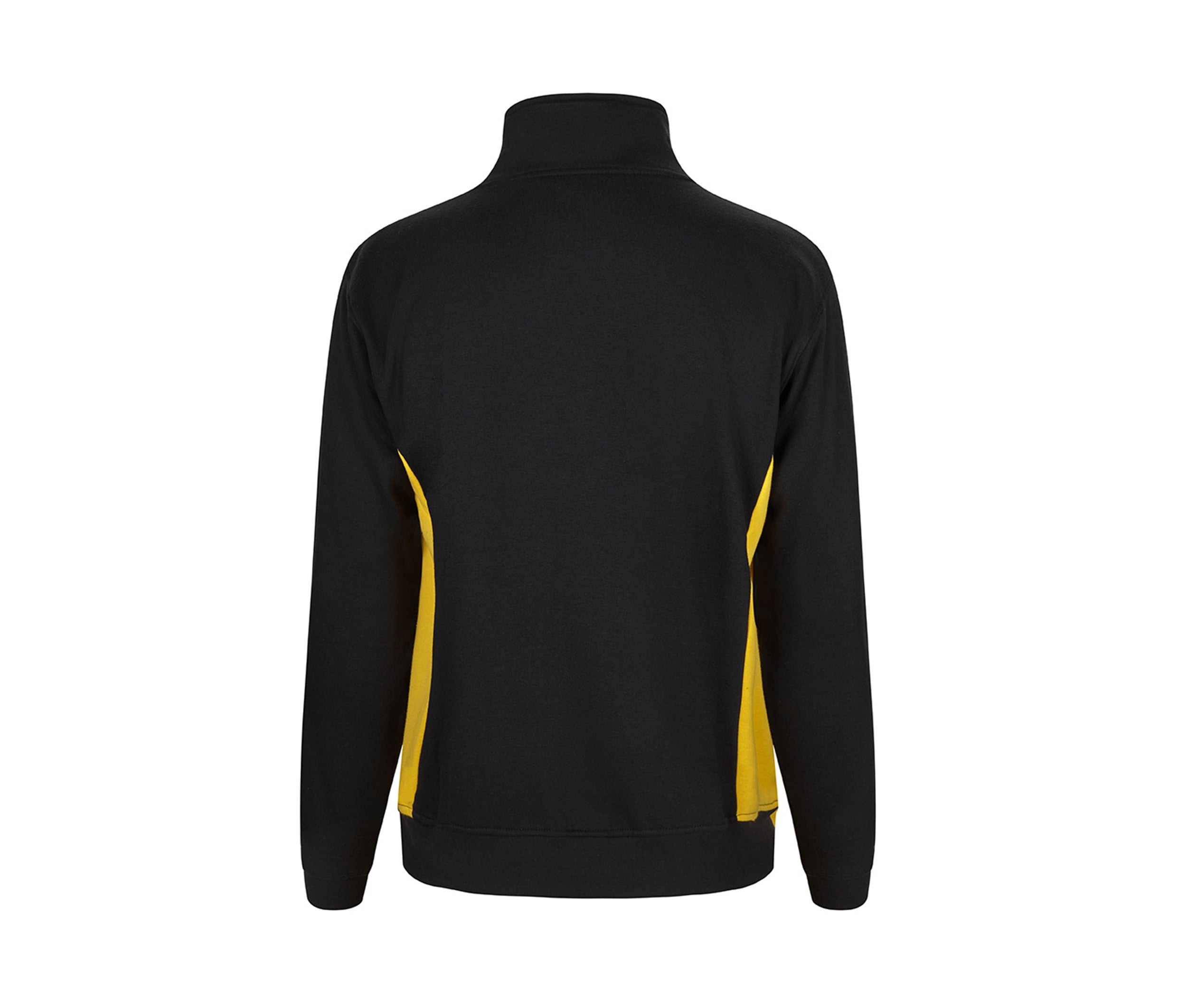 Sweat Bicolore Col Zippé - Black / Yellow