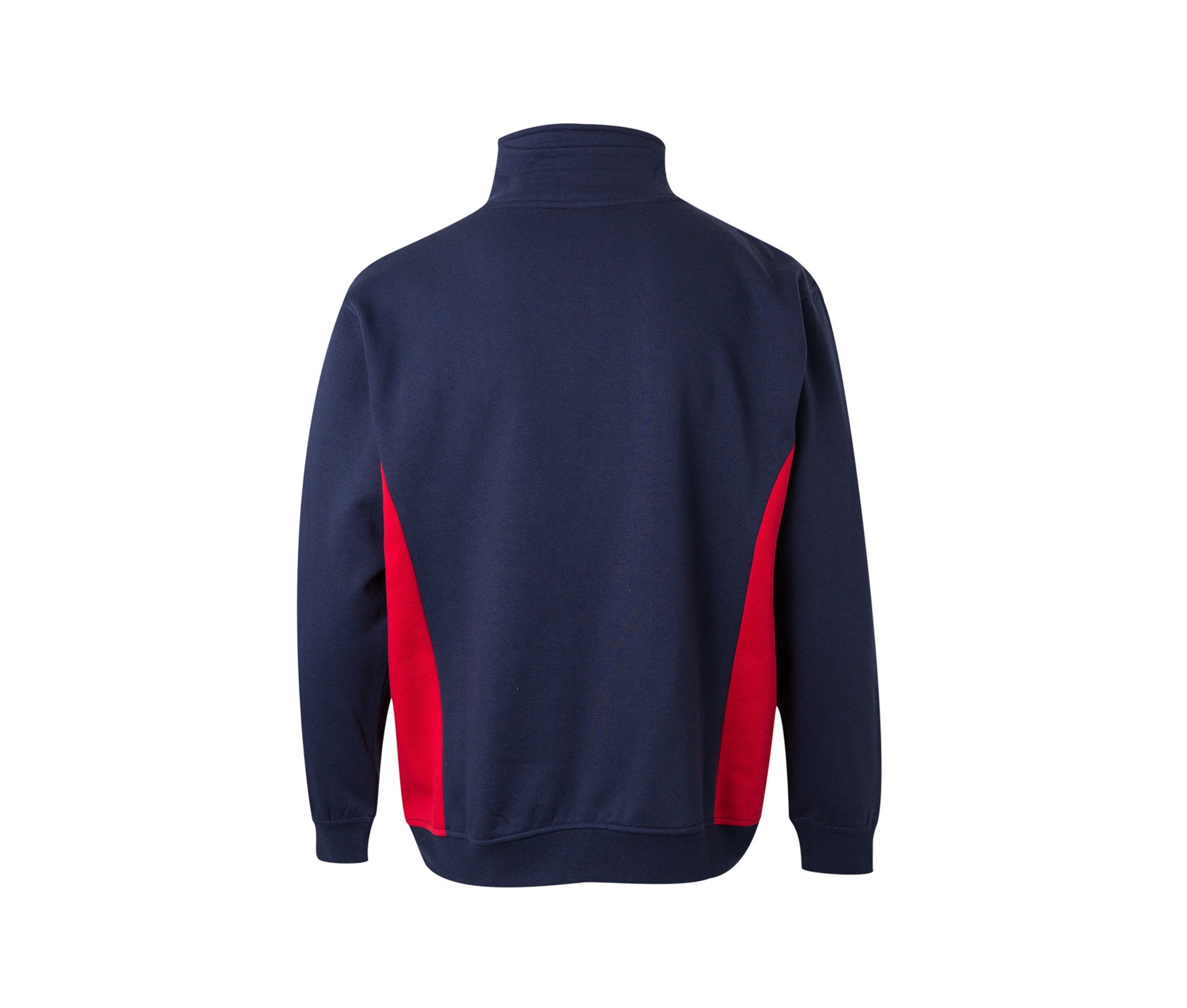 Sweat Bicolore Col Zippé - Navy/red