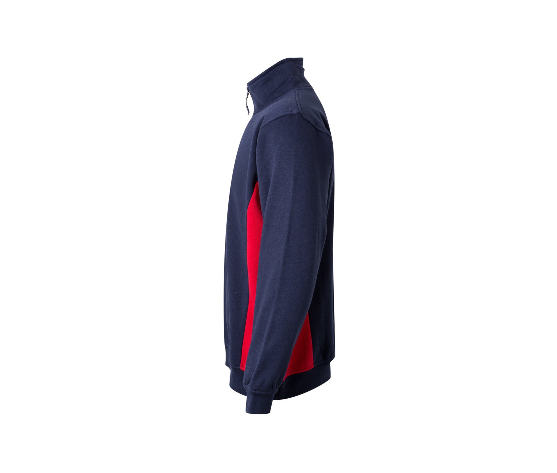 Sweat Bicolore Col Zippé - Navy/red