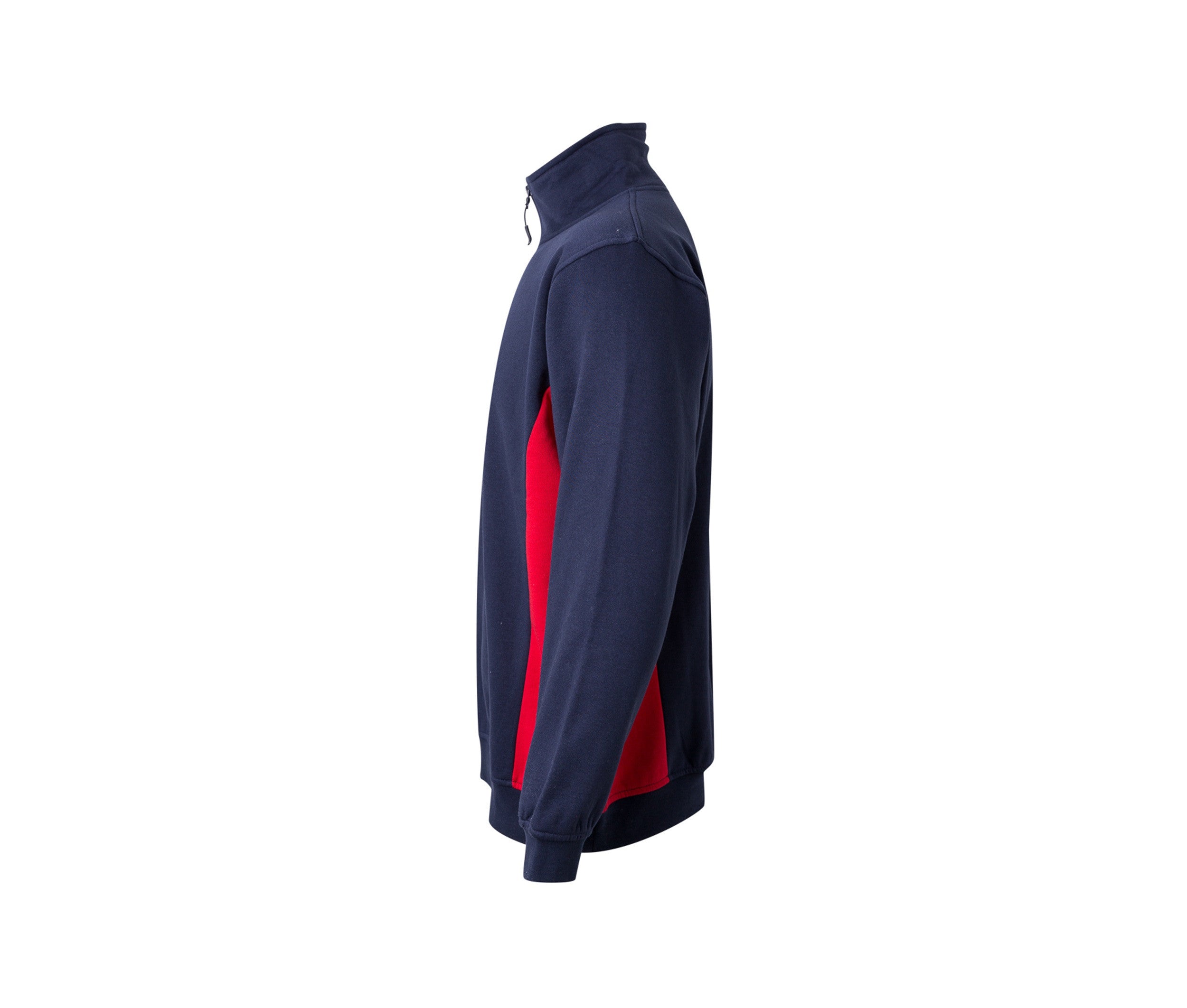 Sweat Bicolore Col Zippé - Navy/red