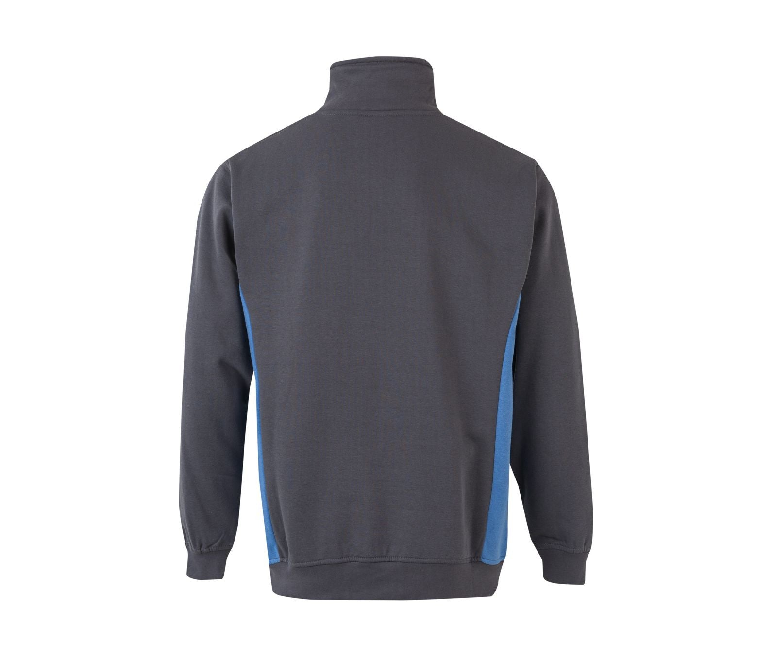 Sweat Bicolore Col Zippé - Grey/sky Blue