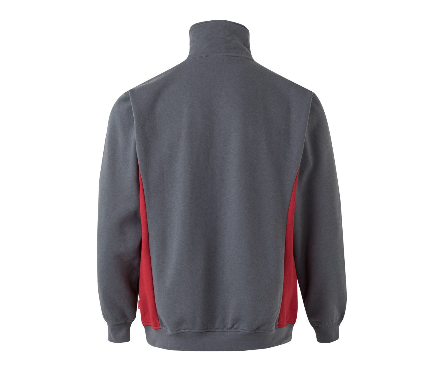 Sweat Bicolore Col Zippé - Grey/red