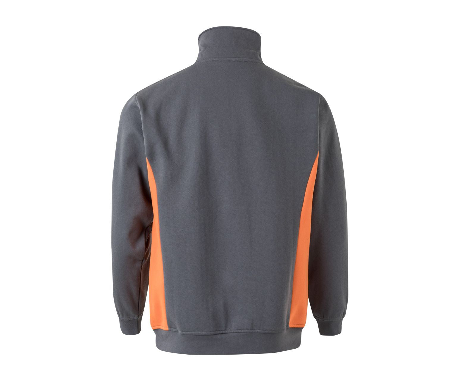 Sweat Bicolore Col Zippé - Grey/orange