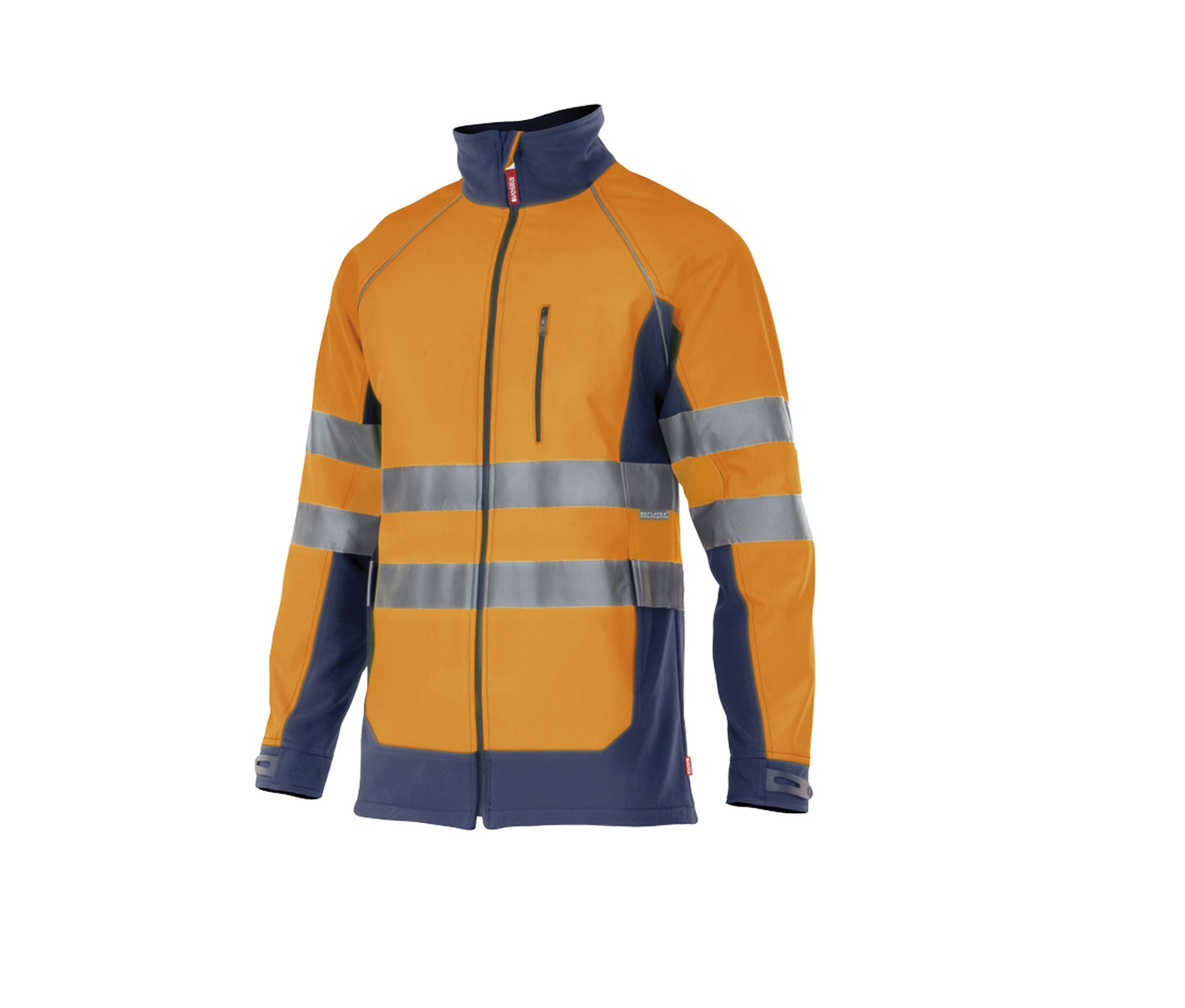 Blouson Softshell Bicolore Haute Visibilité - Fluo Orange/navy