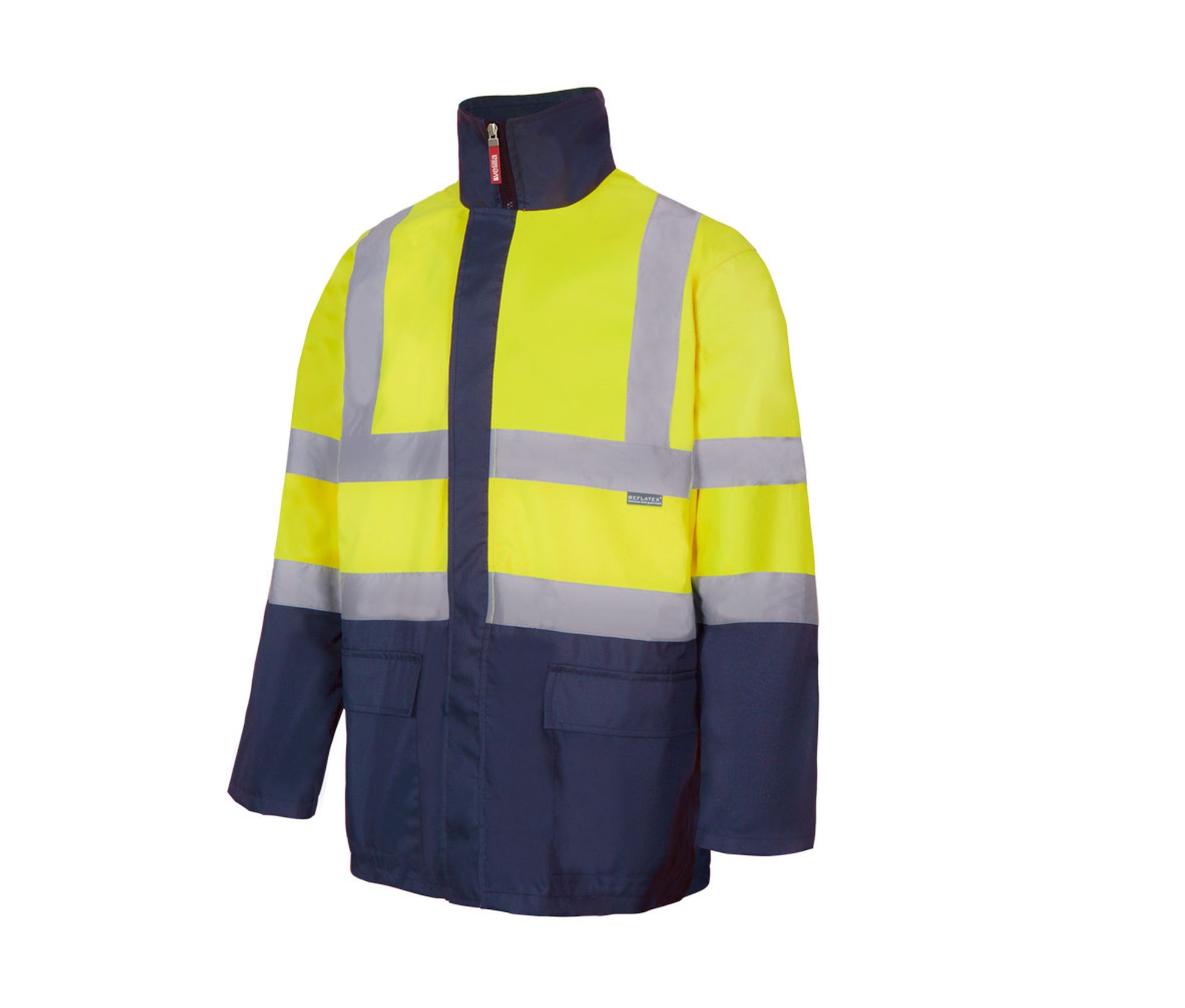 Parka 4 en 1 Bicolore Haute Visibilité - Fluo Yellow/navy