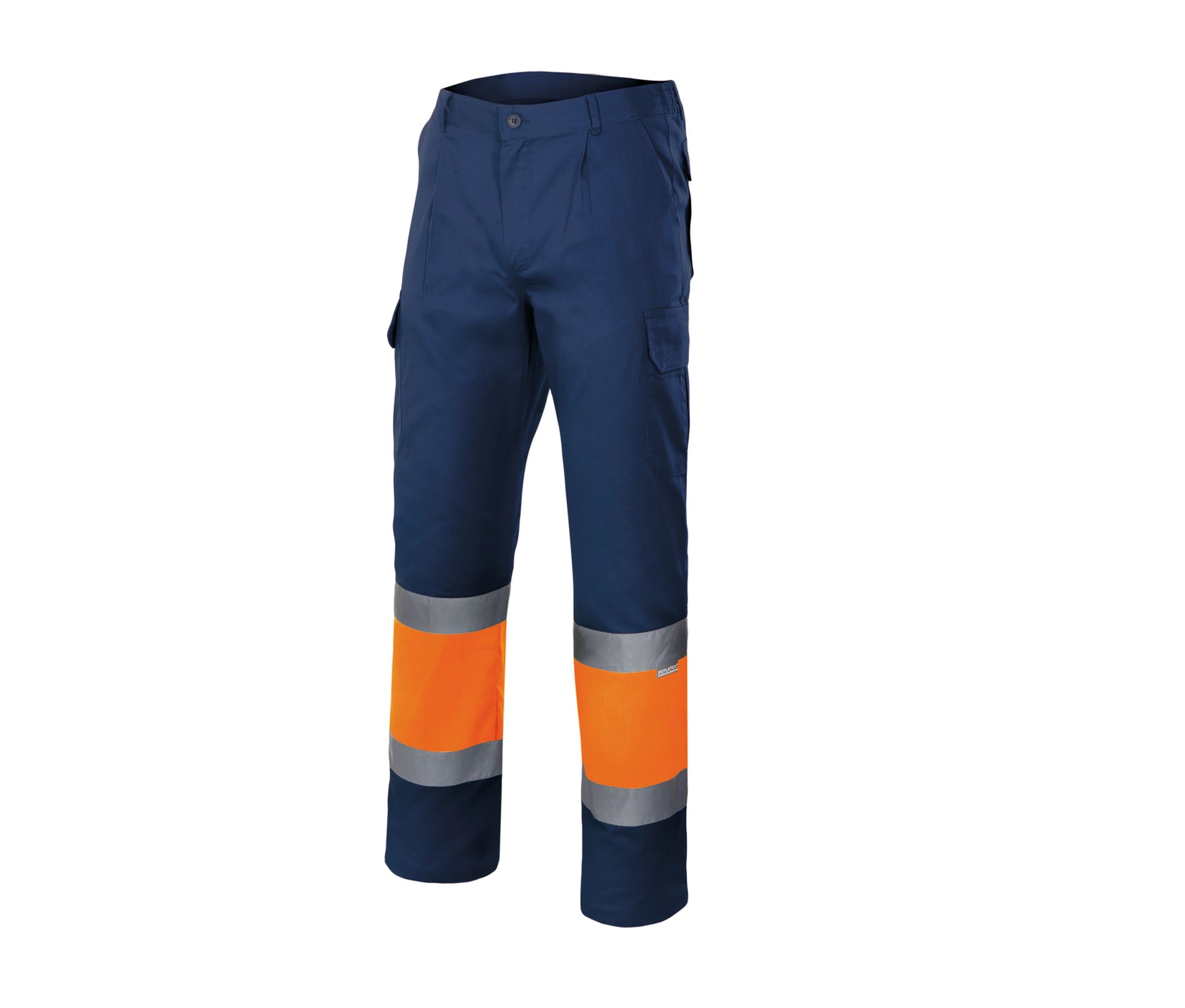 Pantalon Bicolore Multipoches - Navy/fluo Orange