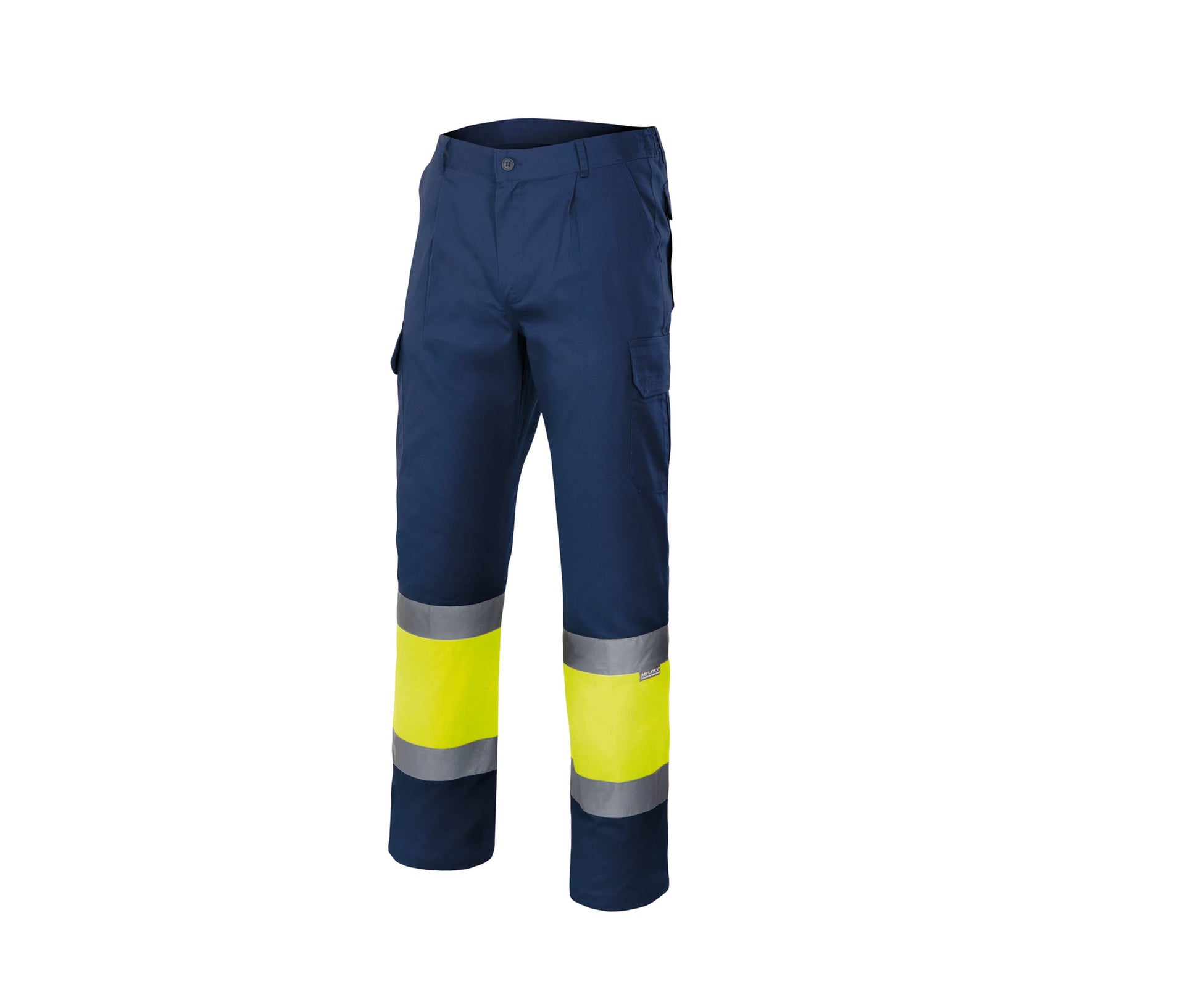 Pantalon Bicolore Multipoches - Navy/fluo Yellow