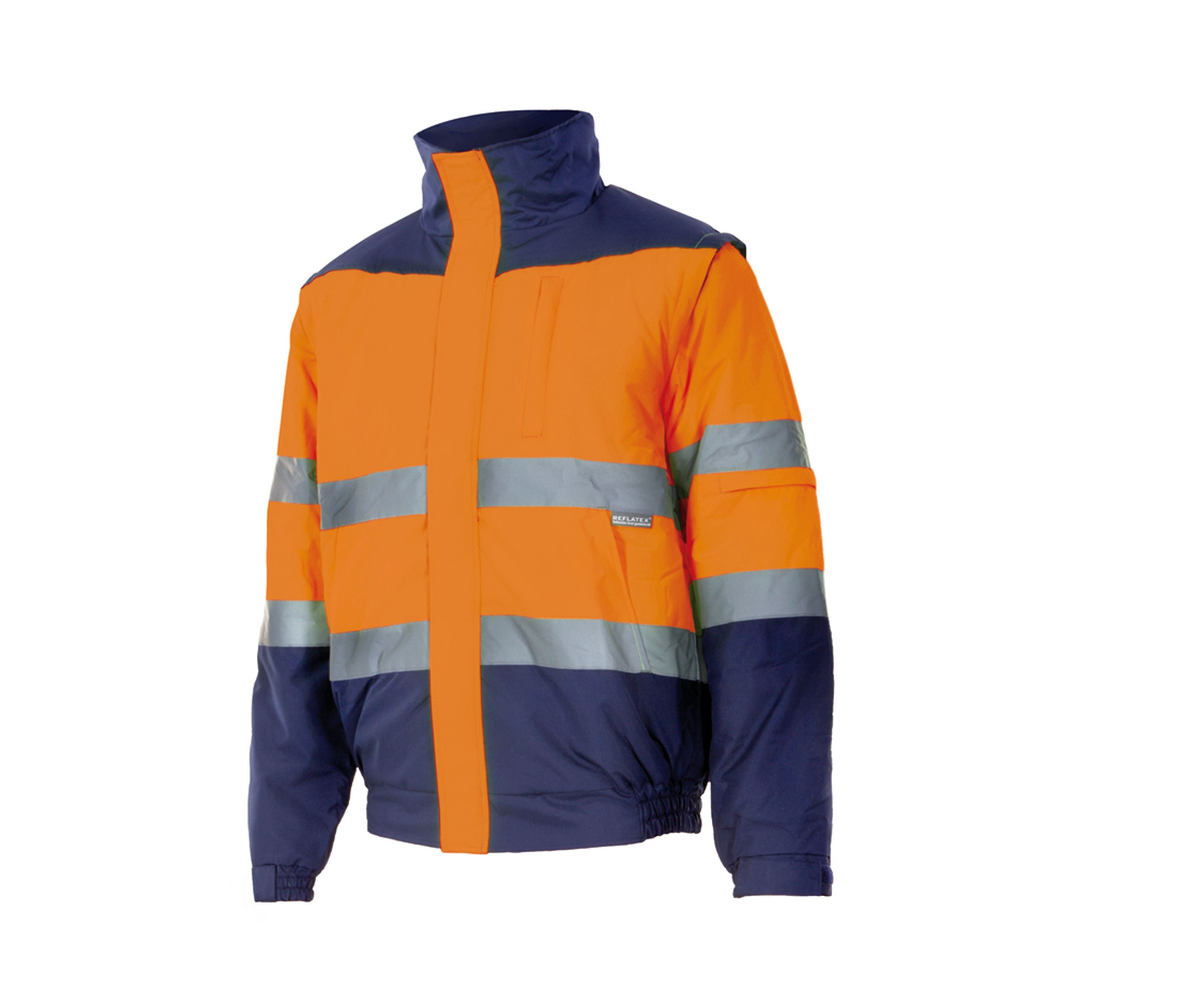 Blouson Matelassé 2 en 1 Haute Visibilité - Fluo Orange/navy