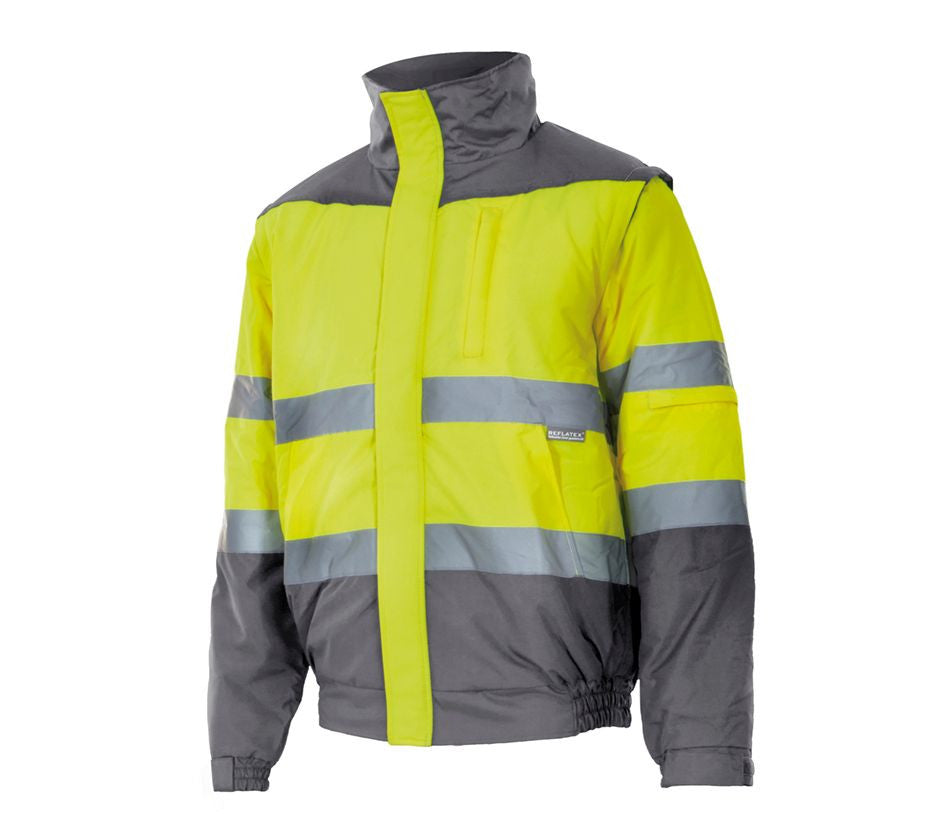 Blouson Matelassé 2 en 1 Haute Visibilité - Fluo Yellow/grey