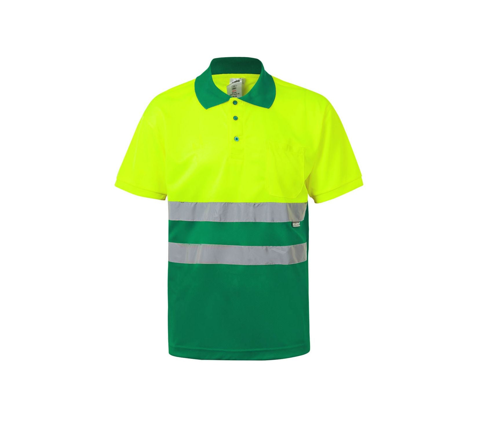 Polo Bicolore Manches Courtes Haute Visibilité - Fluo Yellow / Green