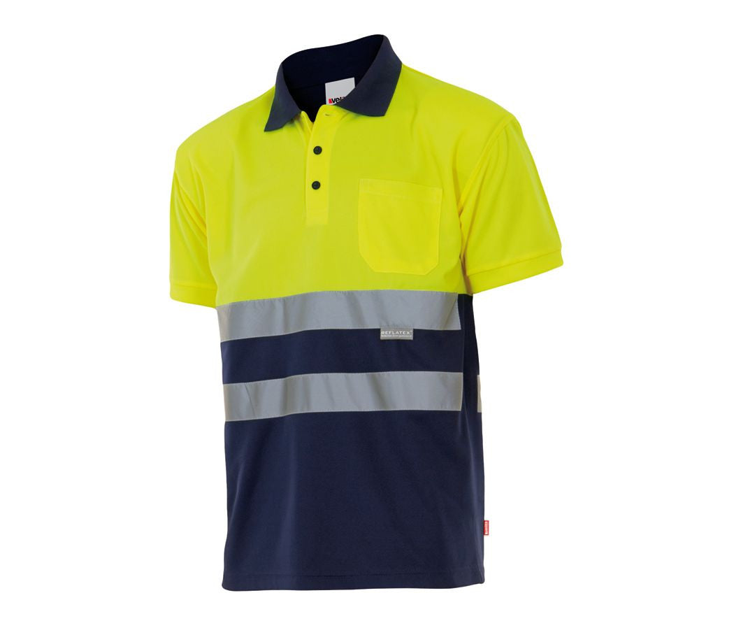 POLO BICOLORE MANCHES COURTES HAUTE VISIBILITÉ