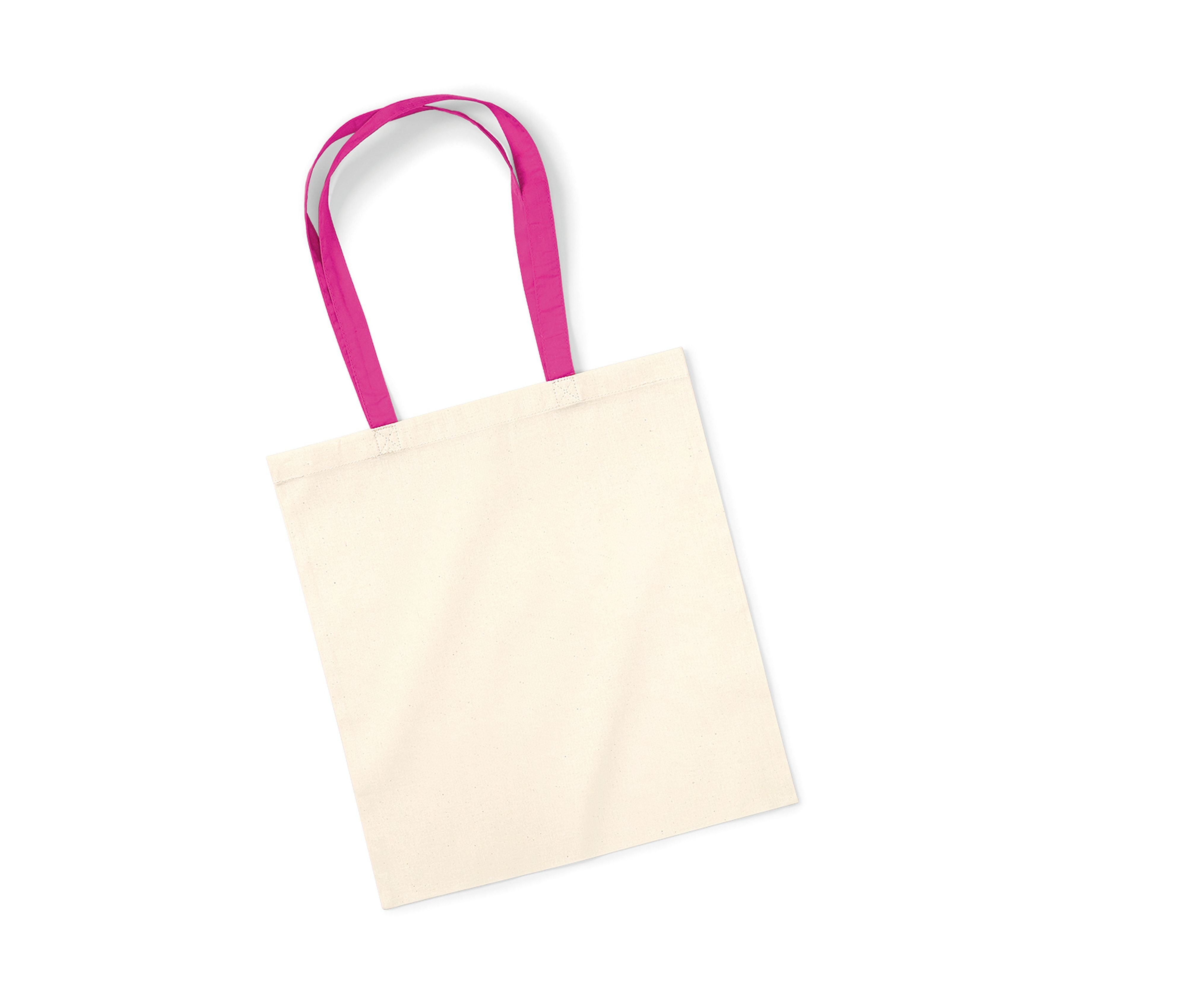 Sac Shopping Aux Anses Contrastées - Natural/fuchsia
