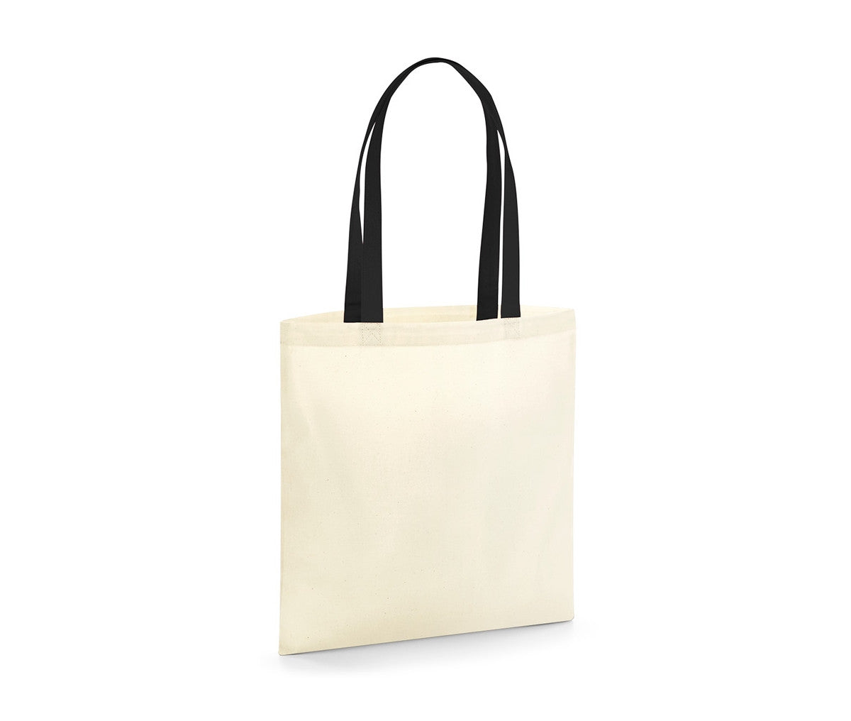 Sac Organique en Coton Canvas Avec Anses Contrastées - Natural/black