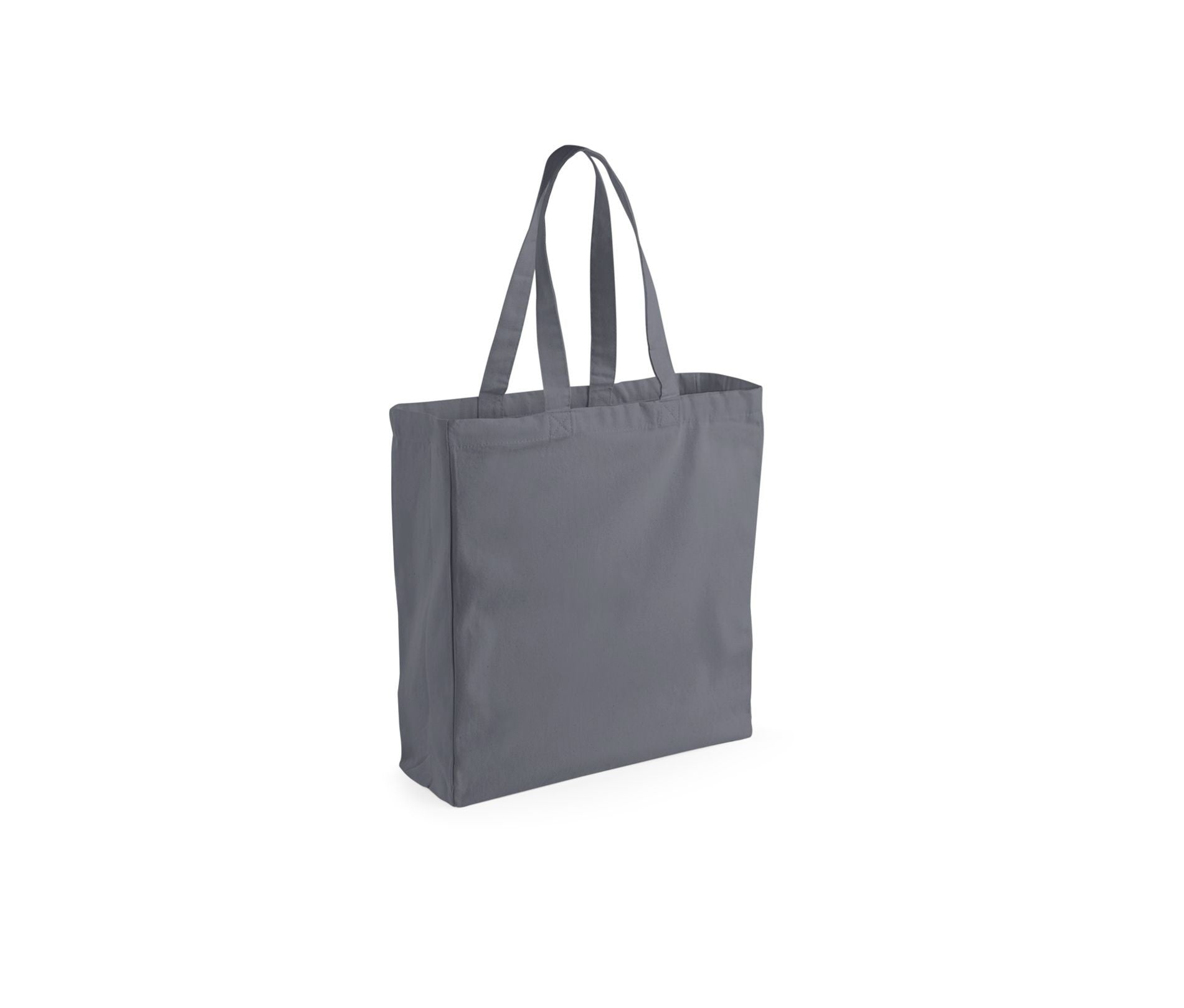 Large Sac Shopping en Coton Canvas - Graphite Grey
