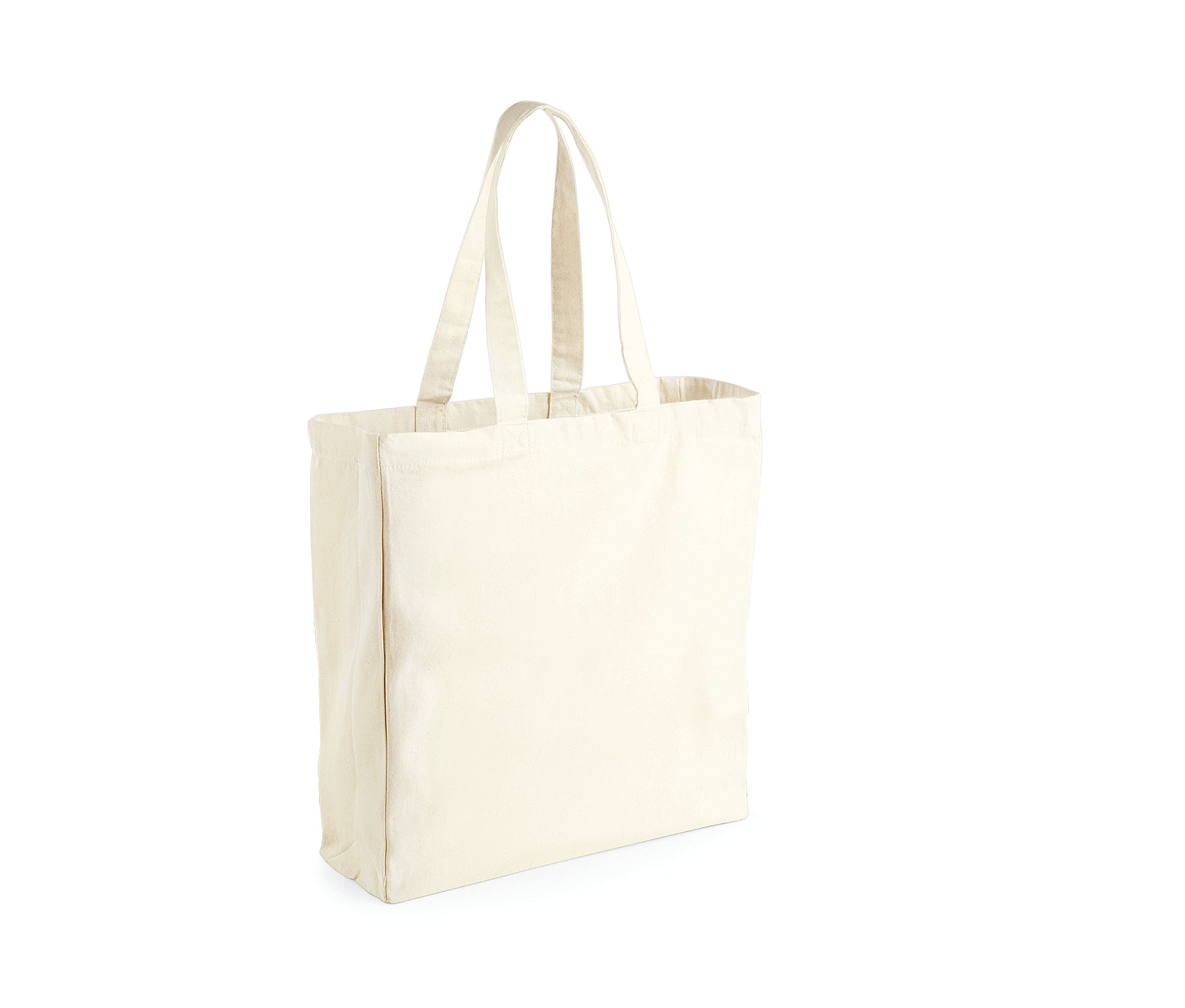 Large Sac Shopping en Coton Canvas - Natural