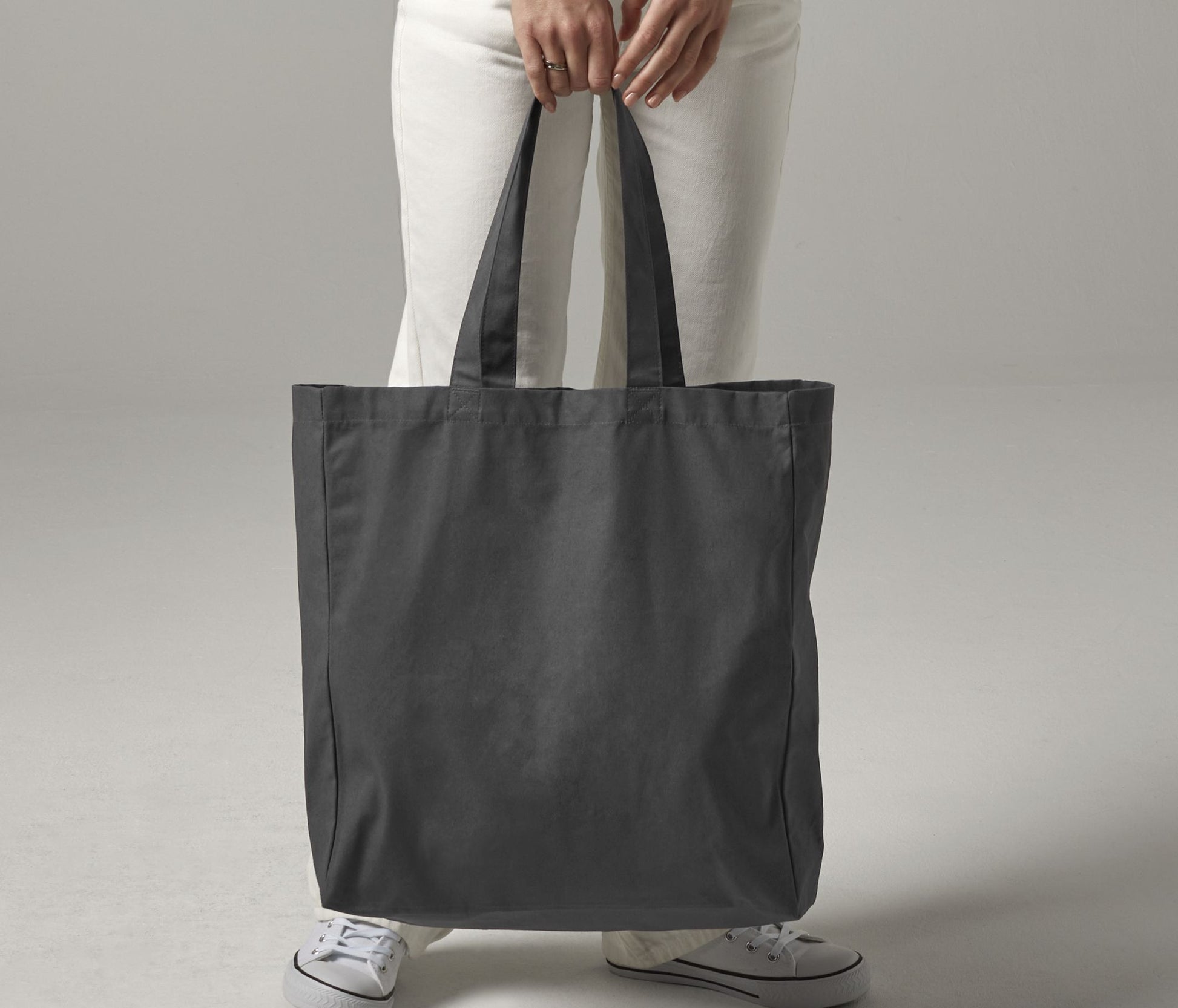 Large sac shopping en coton canvas